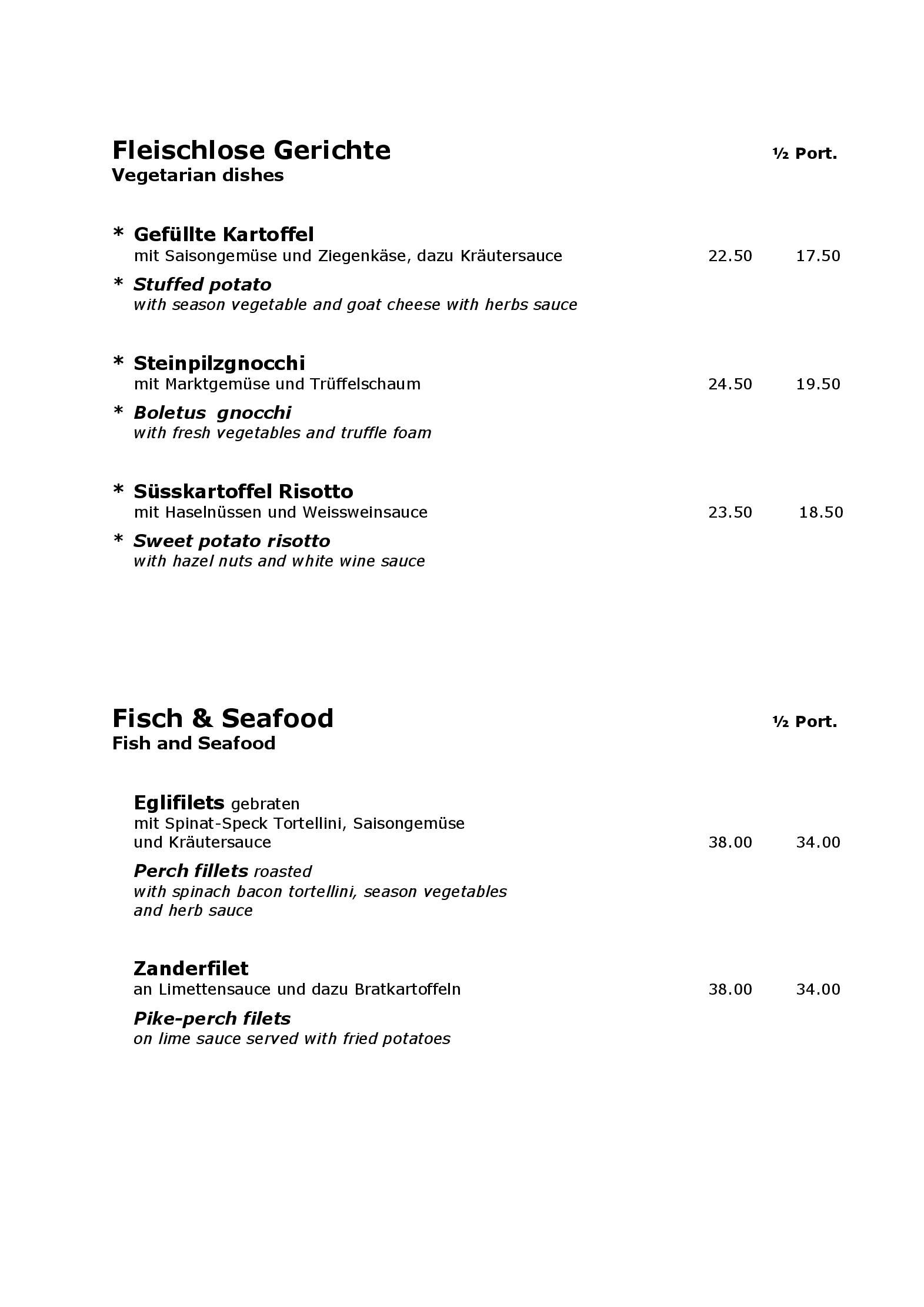 Speisekarte Hotel Bodmi in Grindelwald, Seite 4