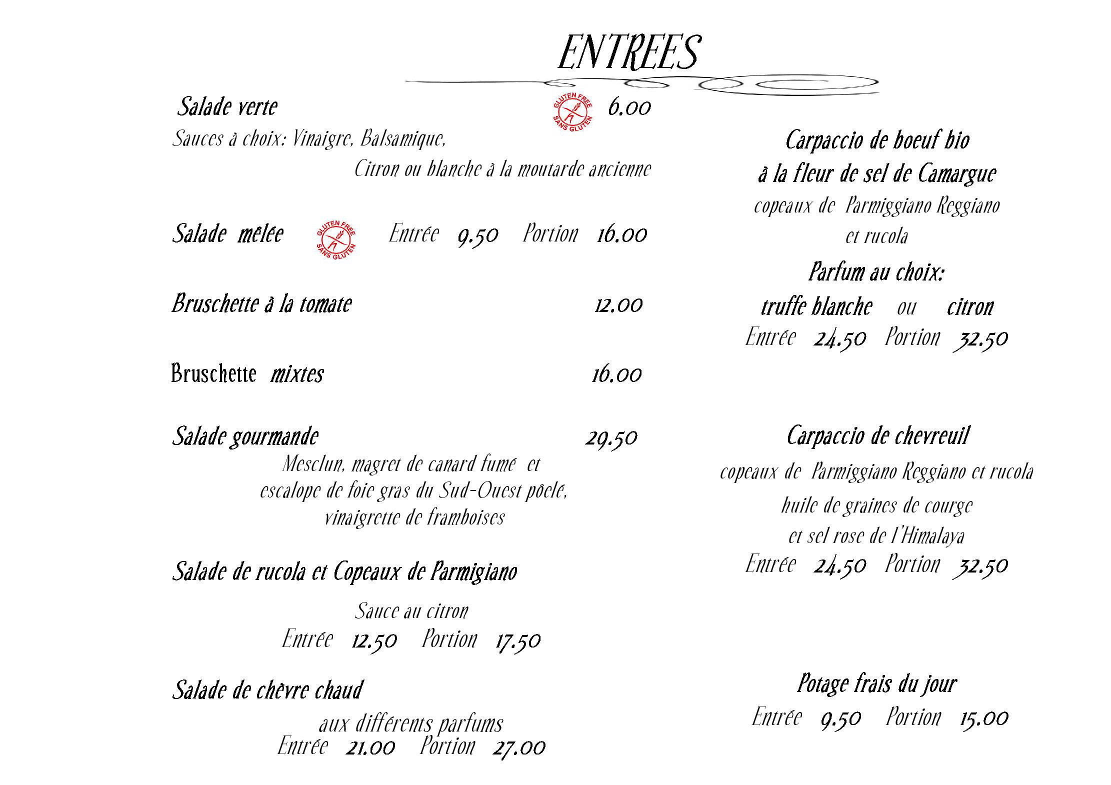 Speisekarte Restaurant du Chateau Yverdon in Yverdon-les-Bains, Seite 5