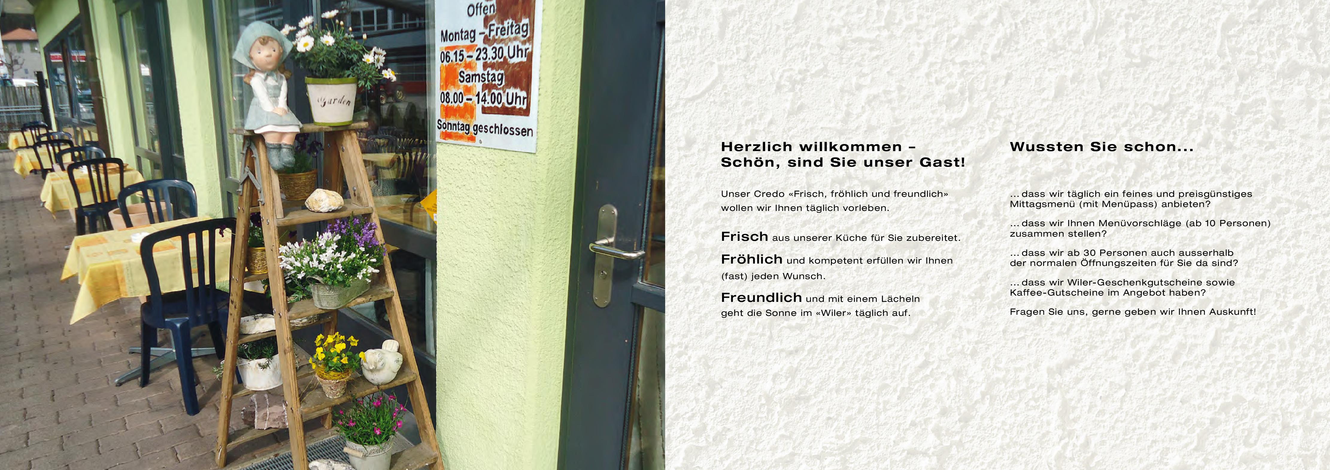Speisekarte Restaurant Wiler in Spiez, Seite 1