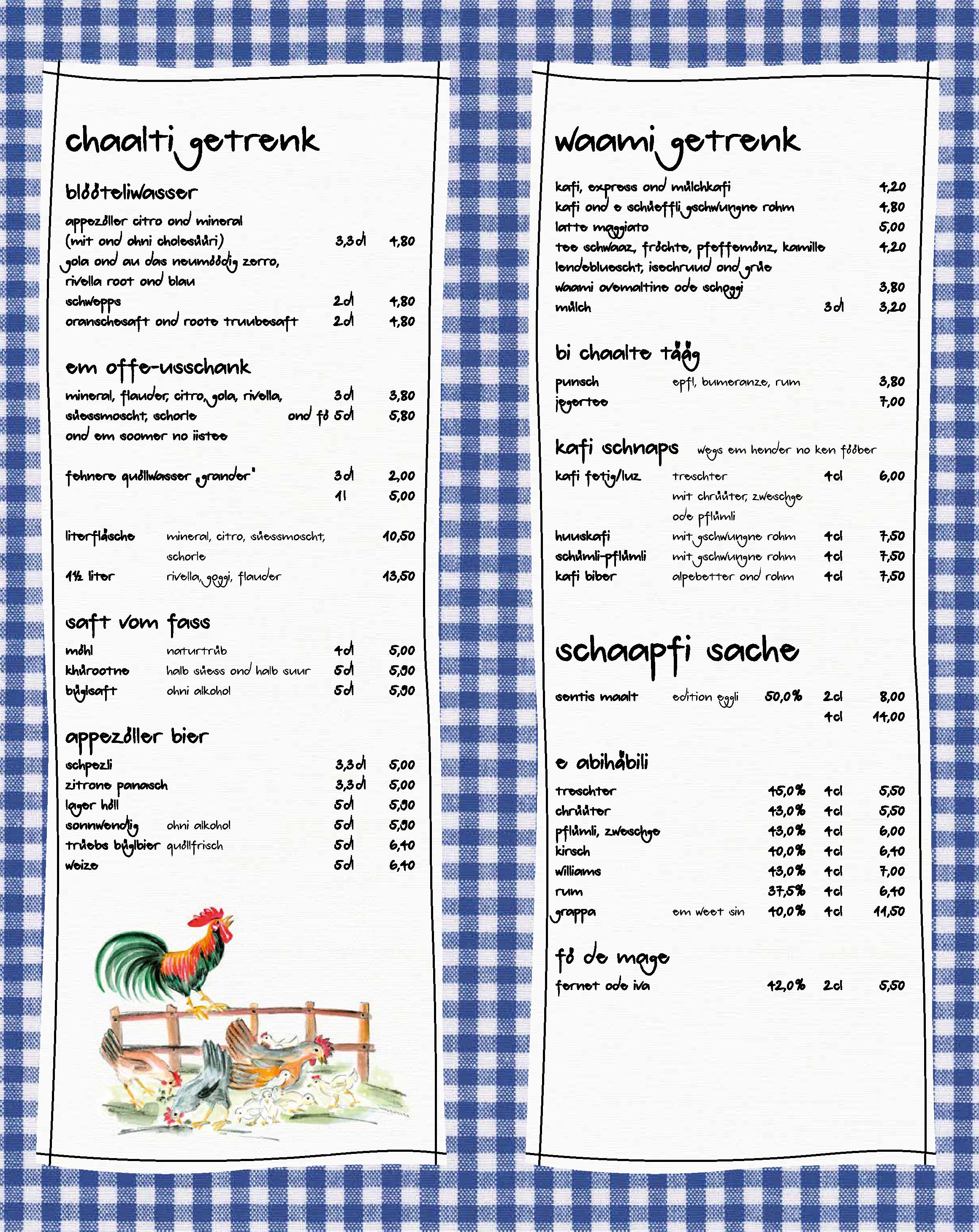 Speisekarte Rest. Eggli in Appenzell, Seite 3