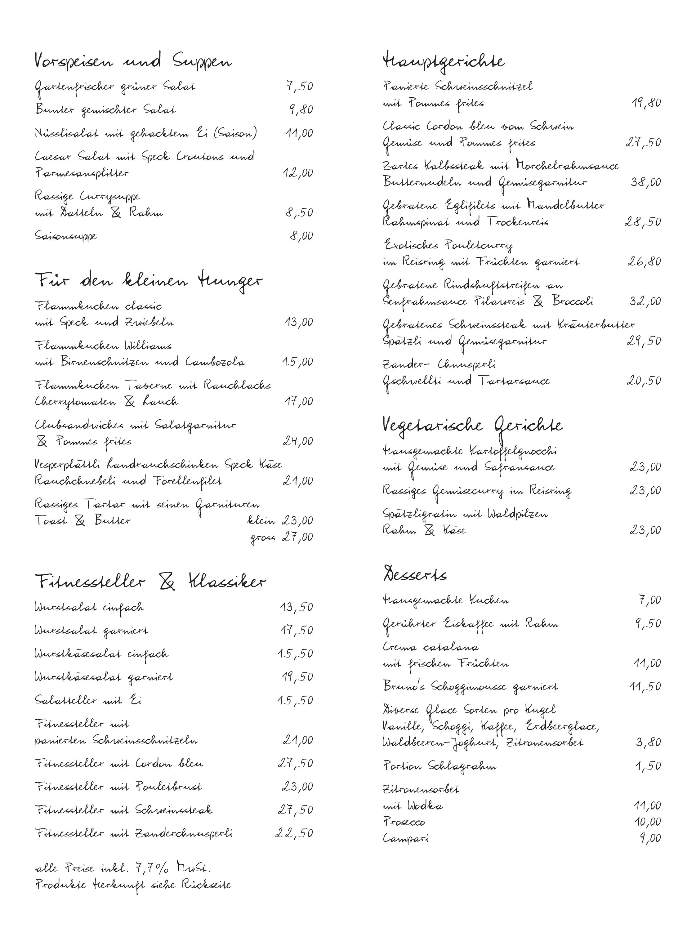 Speisekarte Taverne Nohlbuck in Nohl, Seite 2