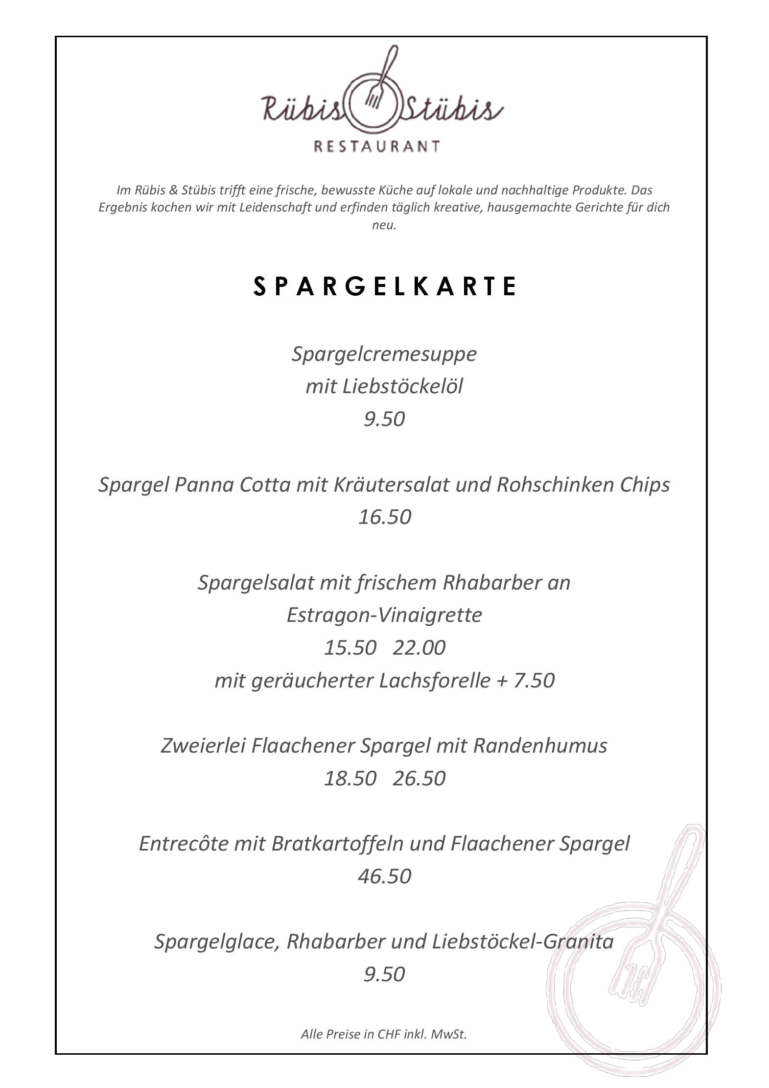 Speisekarte Rübis&Stübis in Flaach, Seite 4