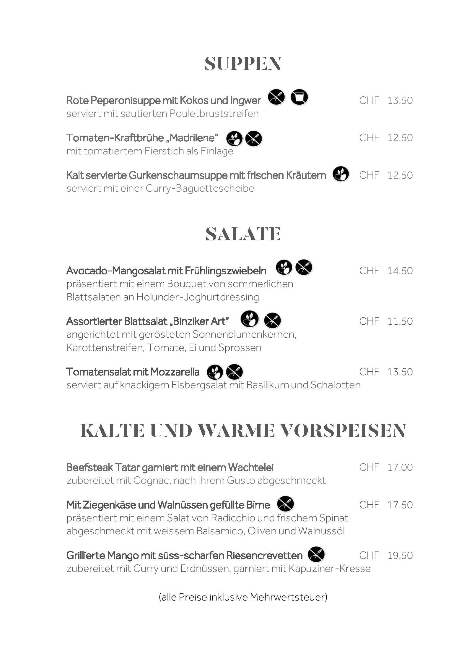 Speisekarte Adler in Grüningen, Seite 2