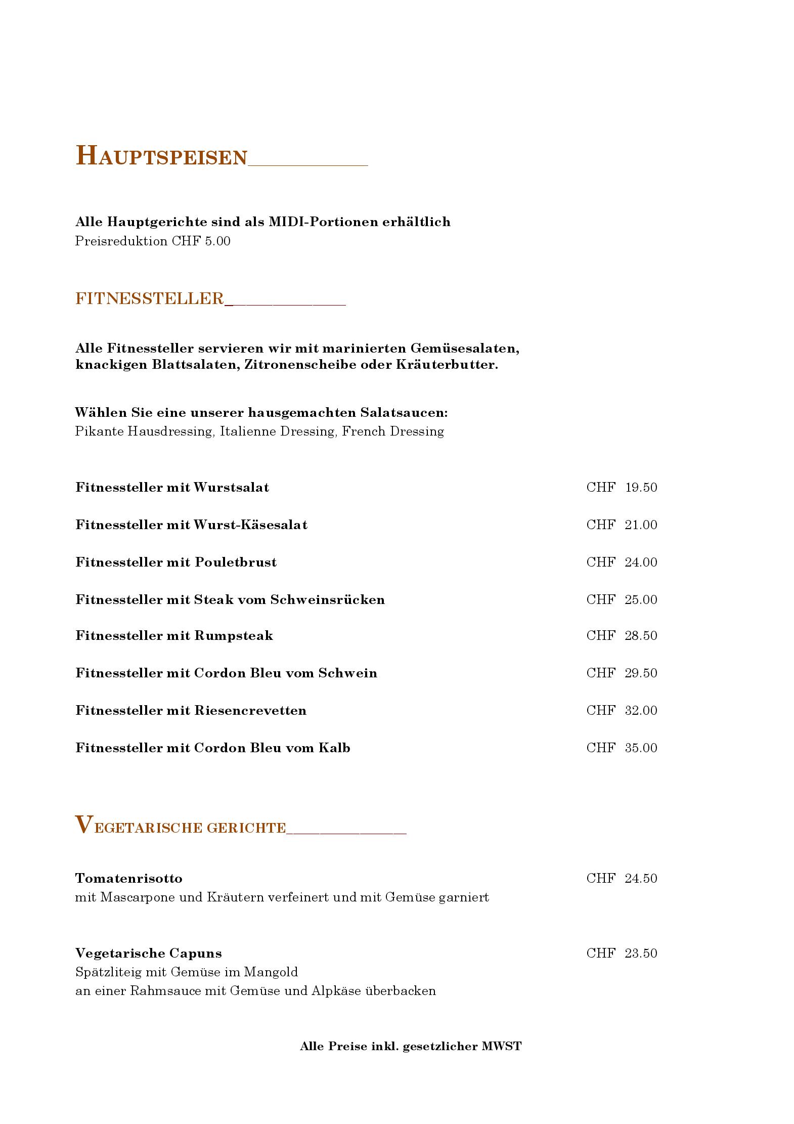 Speisekarte Restaurant Schlossli / Hotel Scesaplana Seewis in Seewis im Prattigau, Seite 3