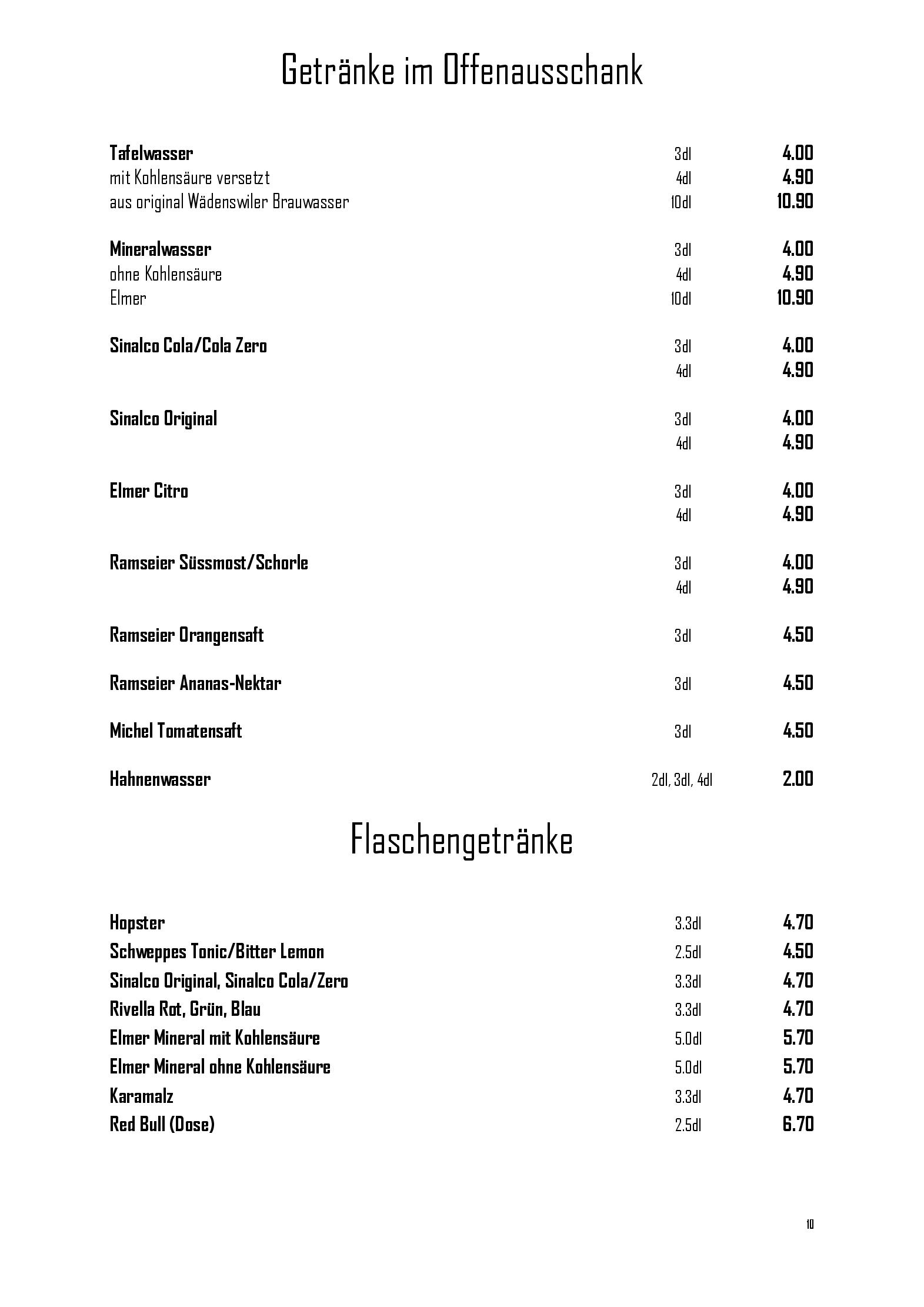 Speisekarte Wädi-Brau-Huus in Waedenswil, Seite 19