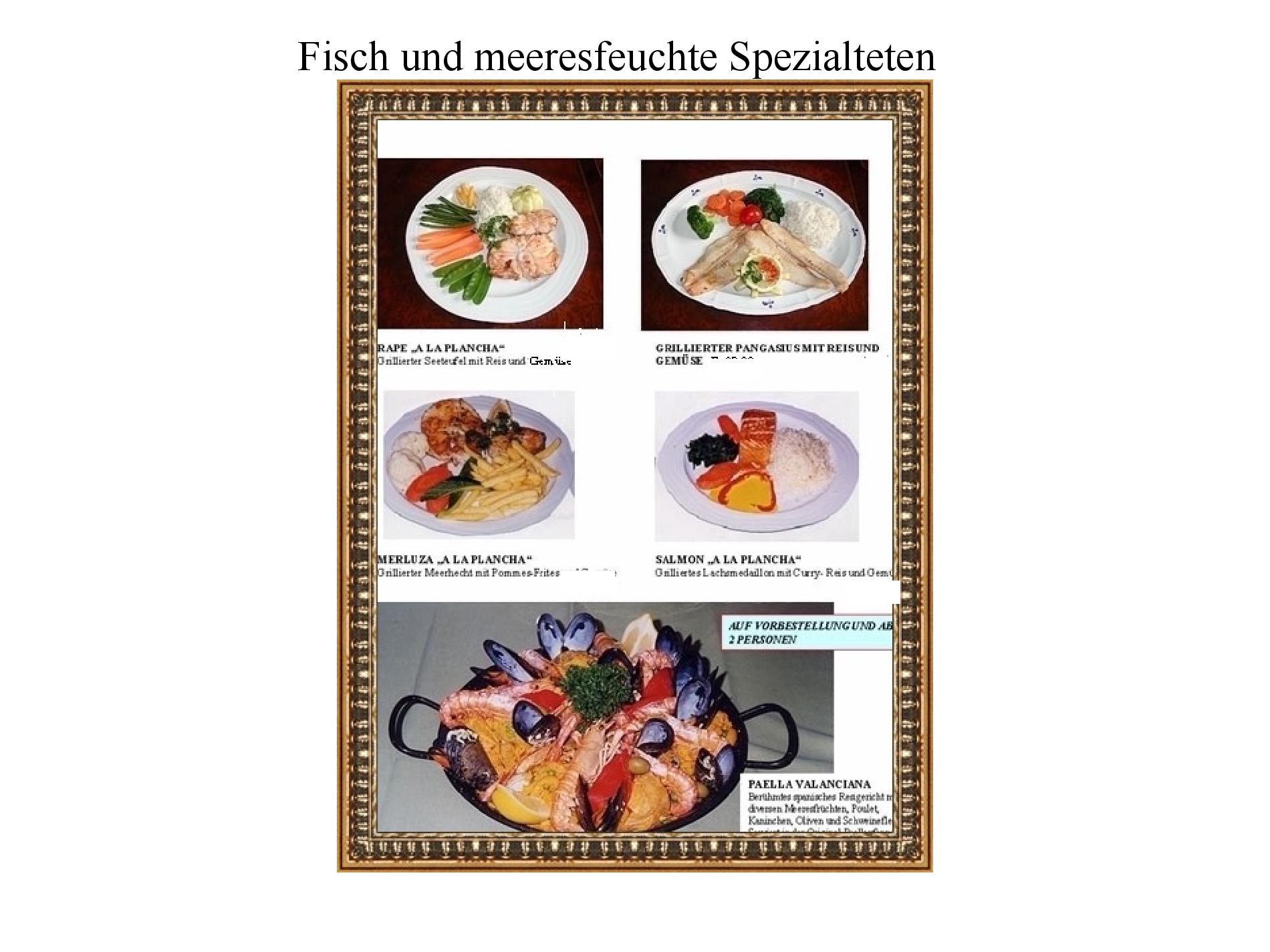 Speisekarte Don Pepe in Kleinlutzel, Seite 1