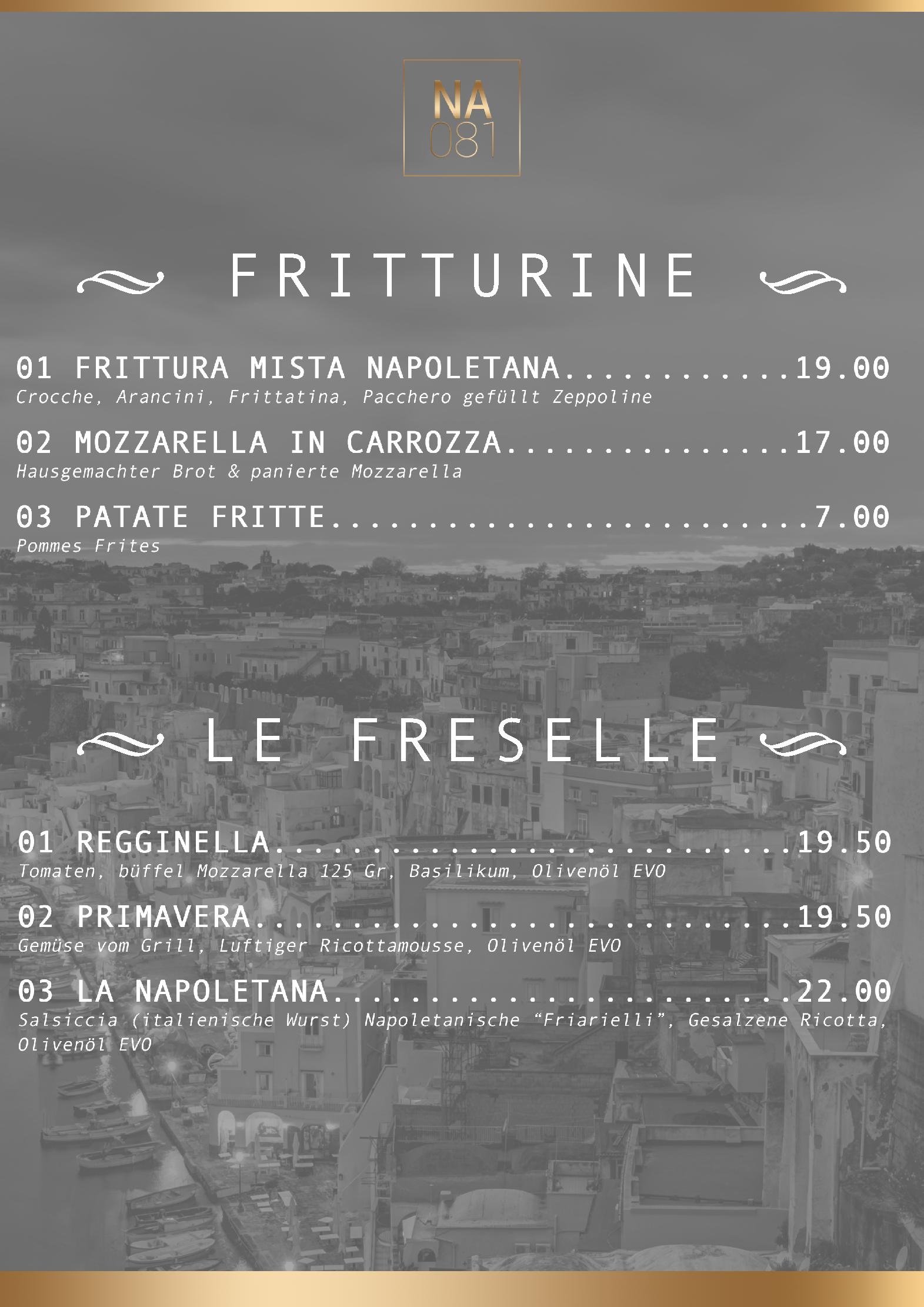 Speisekarte NA081 Ristorante & Pizzeria in Zürich, Seite 2
