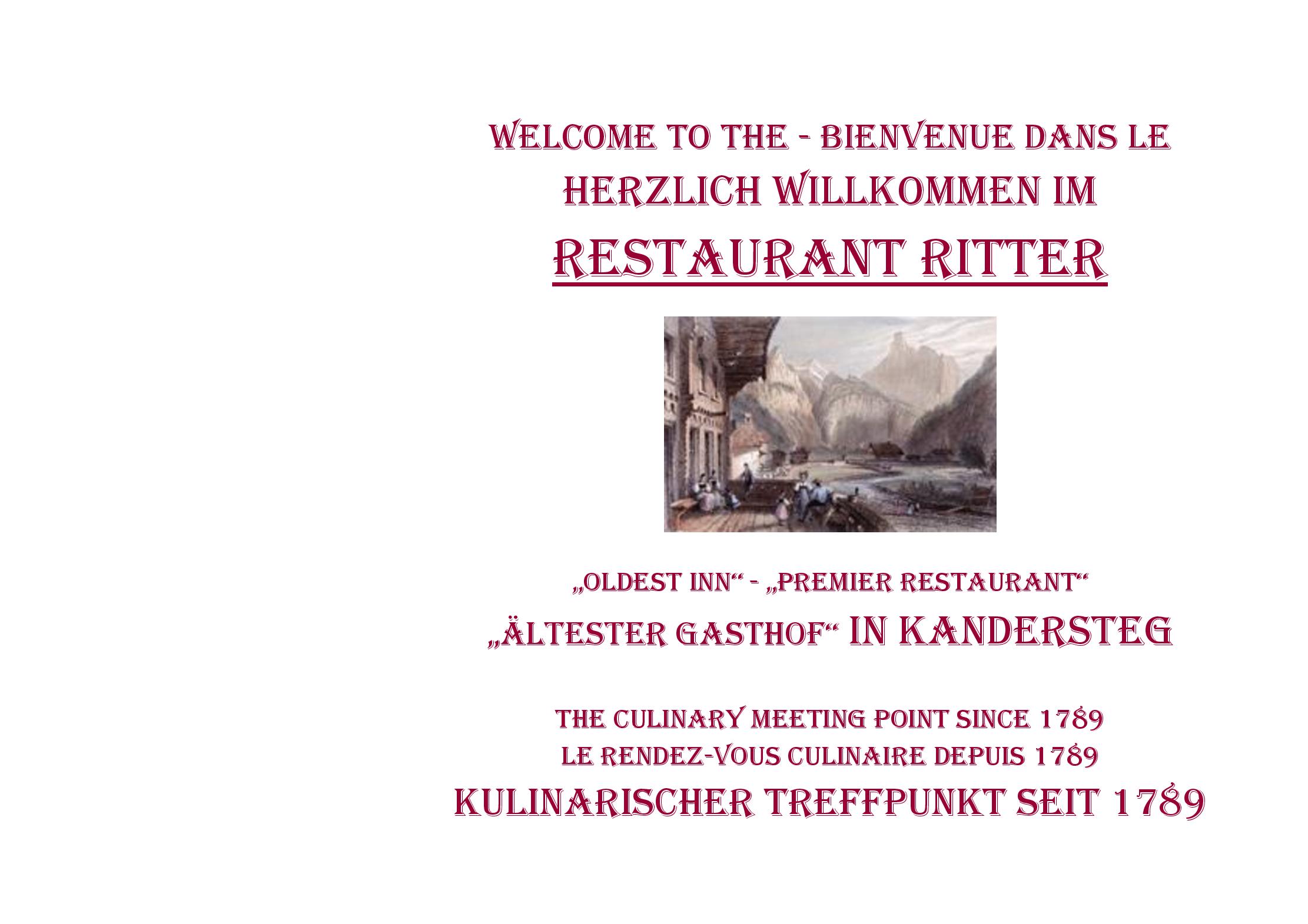 Speisekarte Restaurant Victoria Ritter in Kandersteg, Seite 5