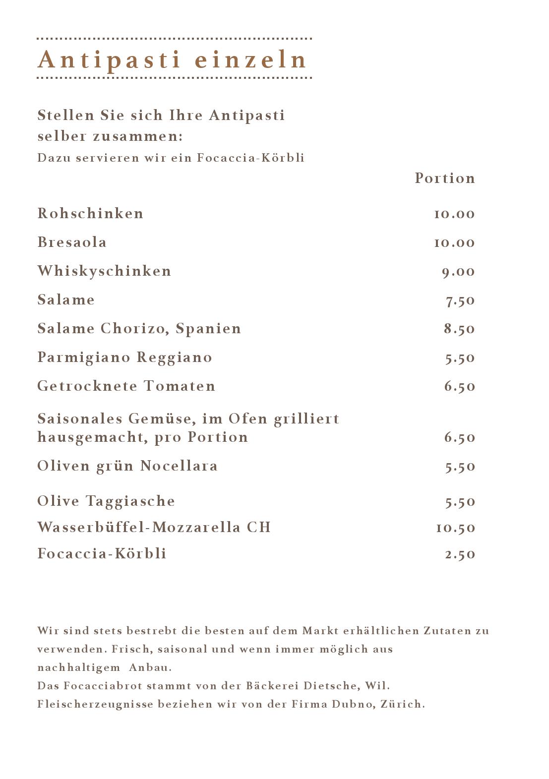 Speisekarte Cafe Bar La Moka in Wil, Seite 26