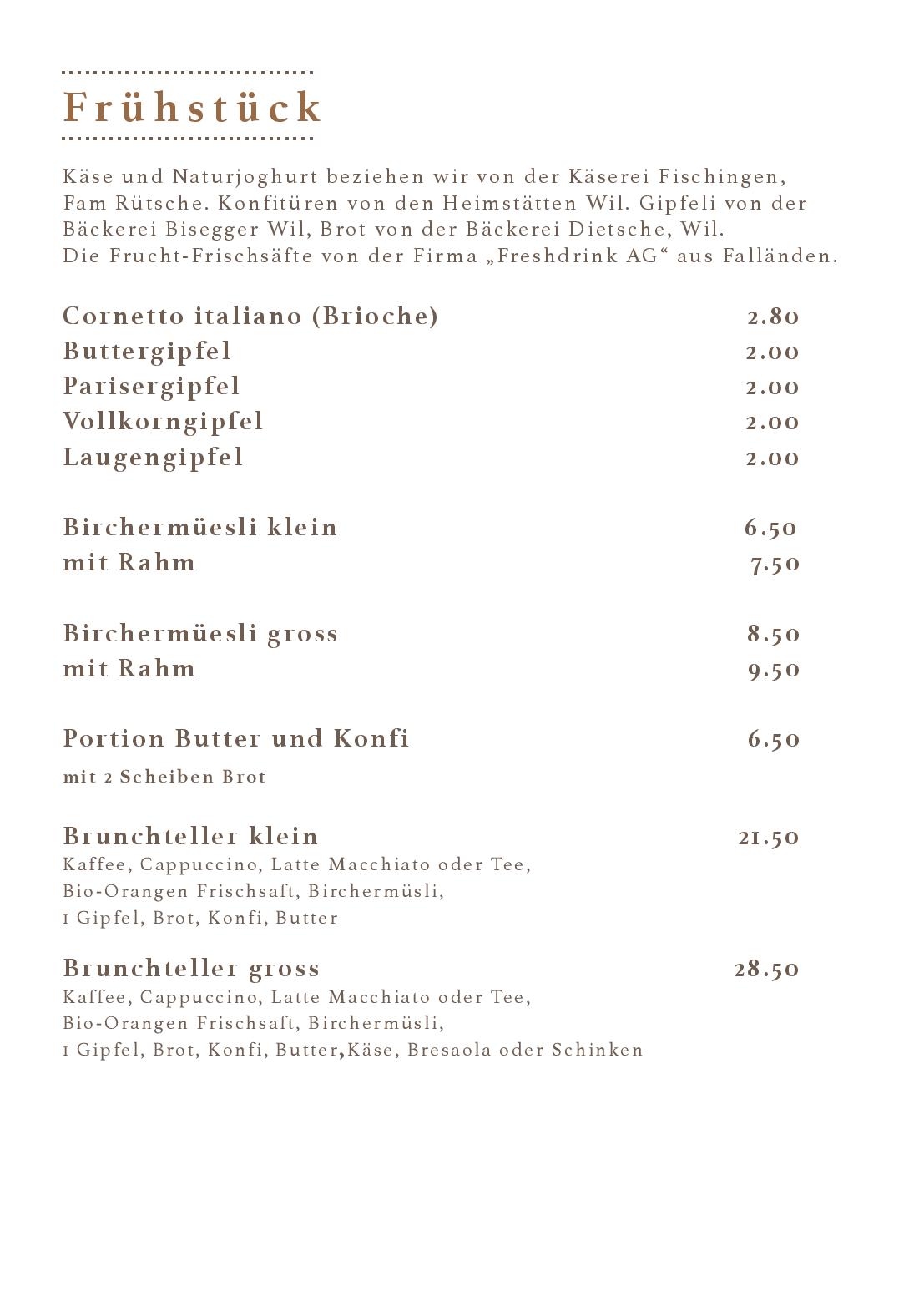 Speisekarte Cafe Bar La Moka in Wil, Seite 22
