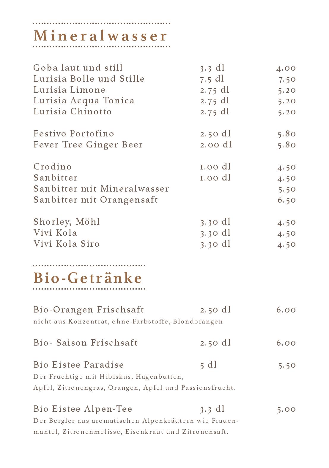 Speisekarte Cafe Bar La Moka in Wil, Seite 20