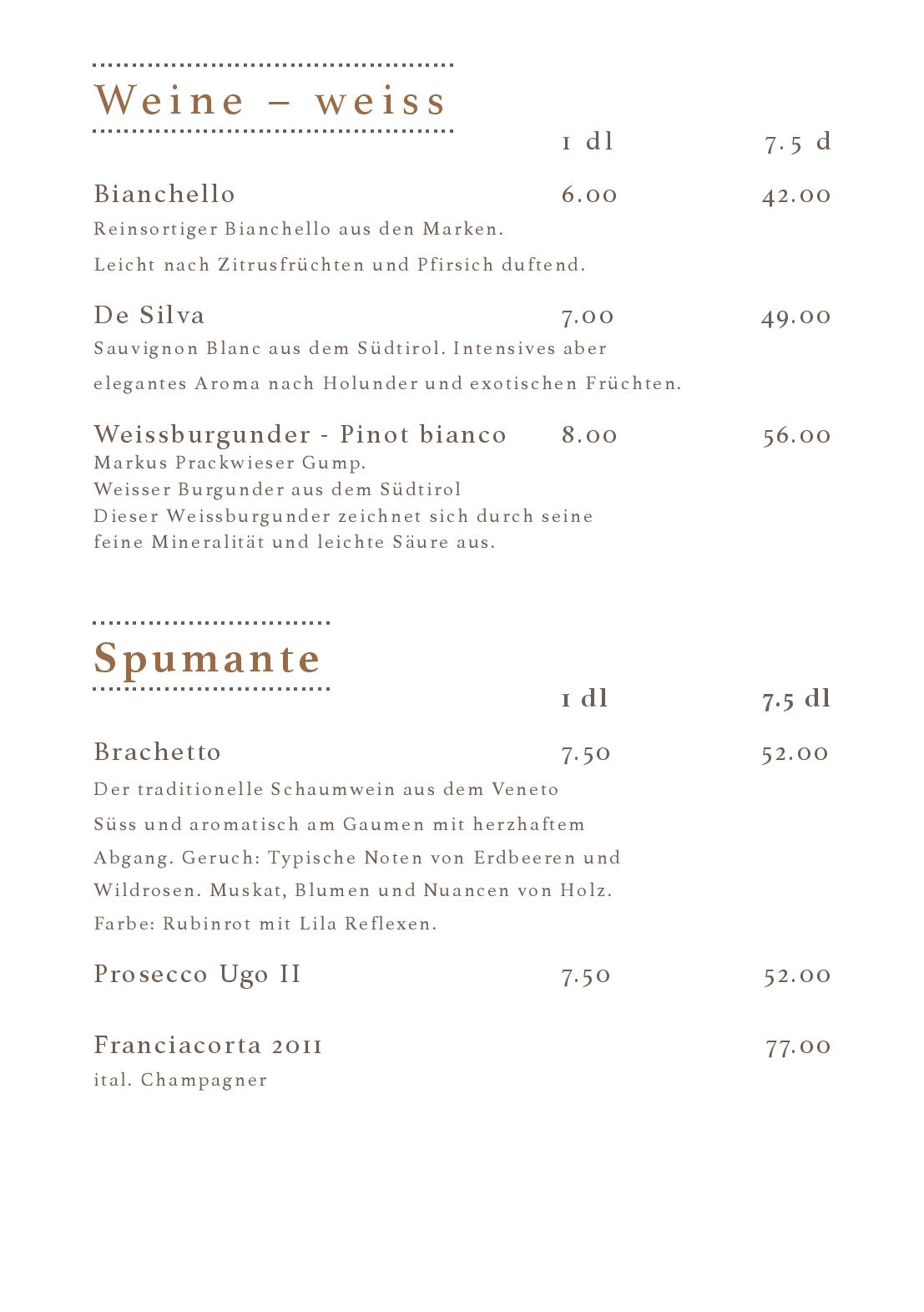 Speisekarte Cafe Bar La Moka in Wil, Seite 19