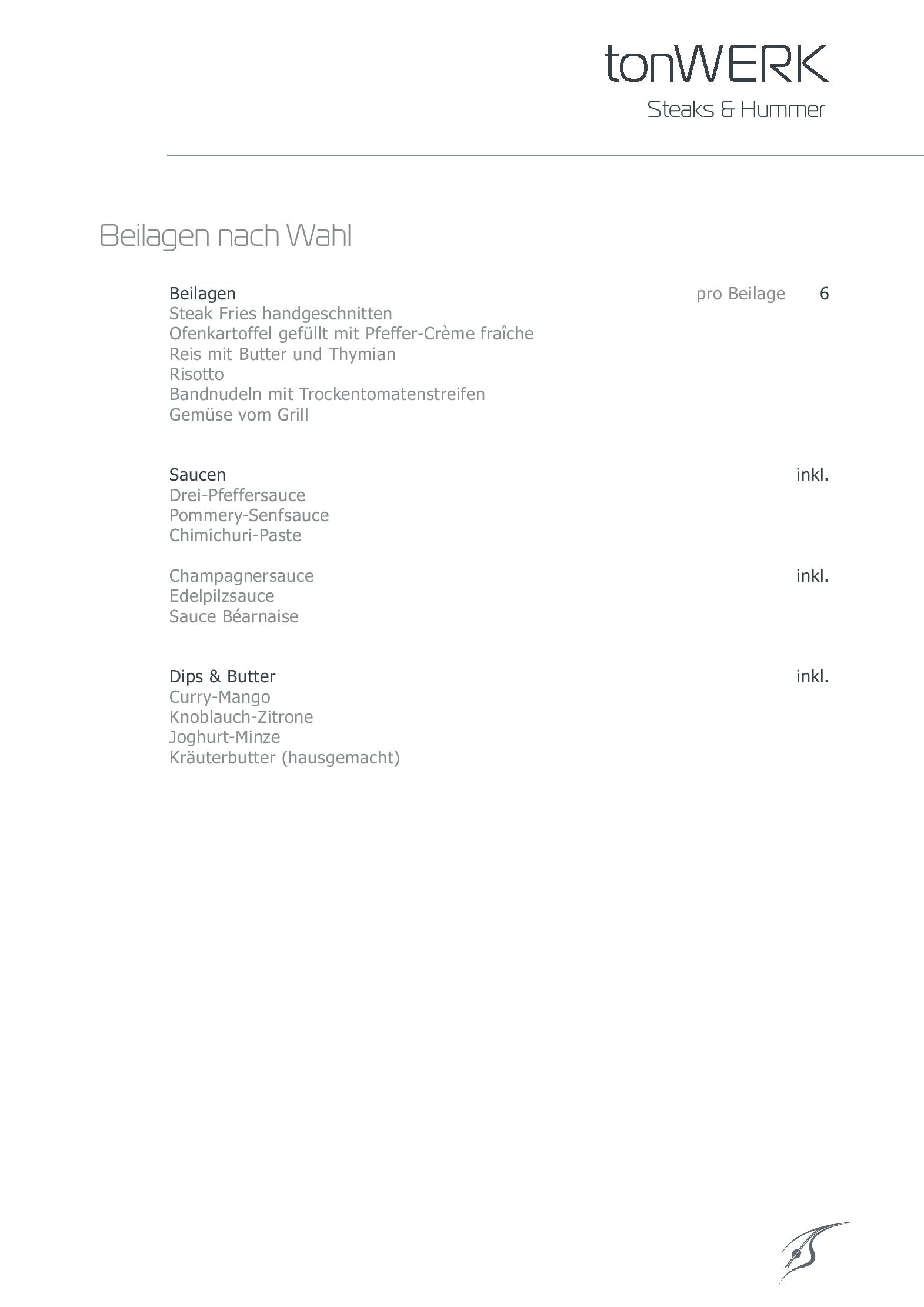 Speisekarte speiseKAMMER - Front Cooking Restaurant  in Zürich, Seite 8