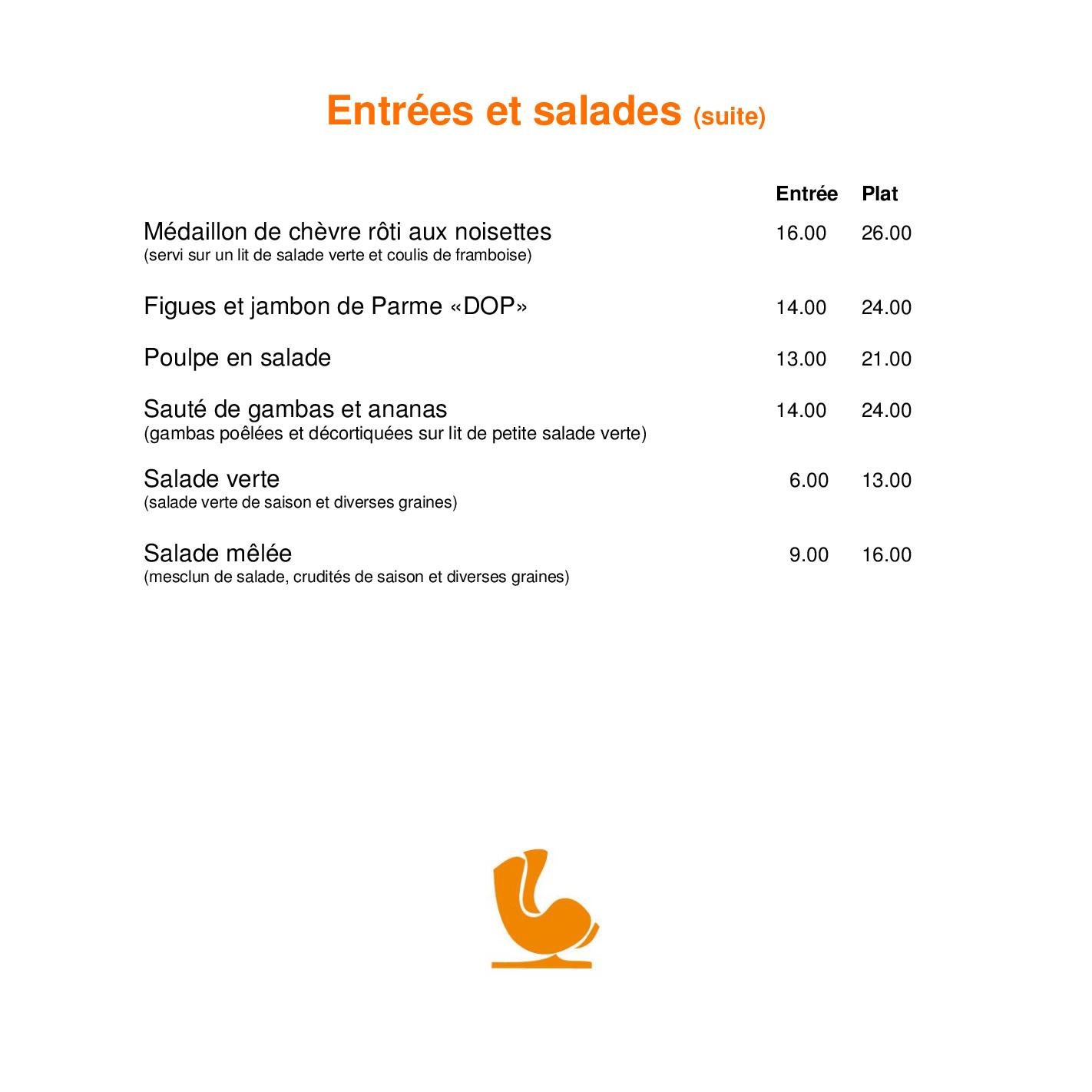 Speisekarte Au Petit Creux in Conthey, Seite 3