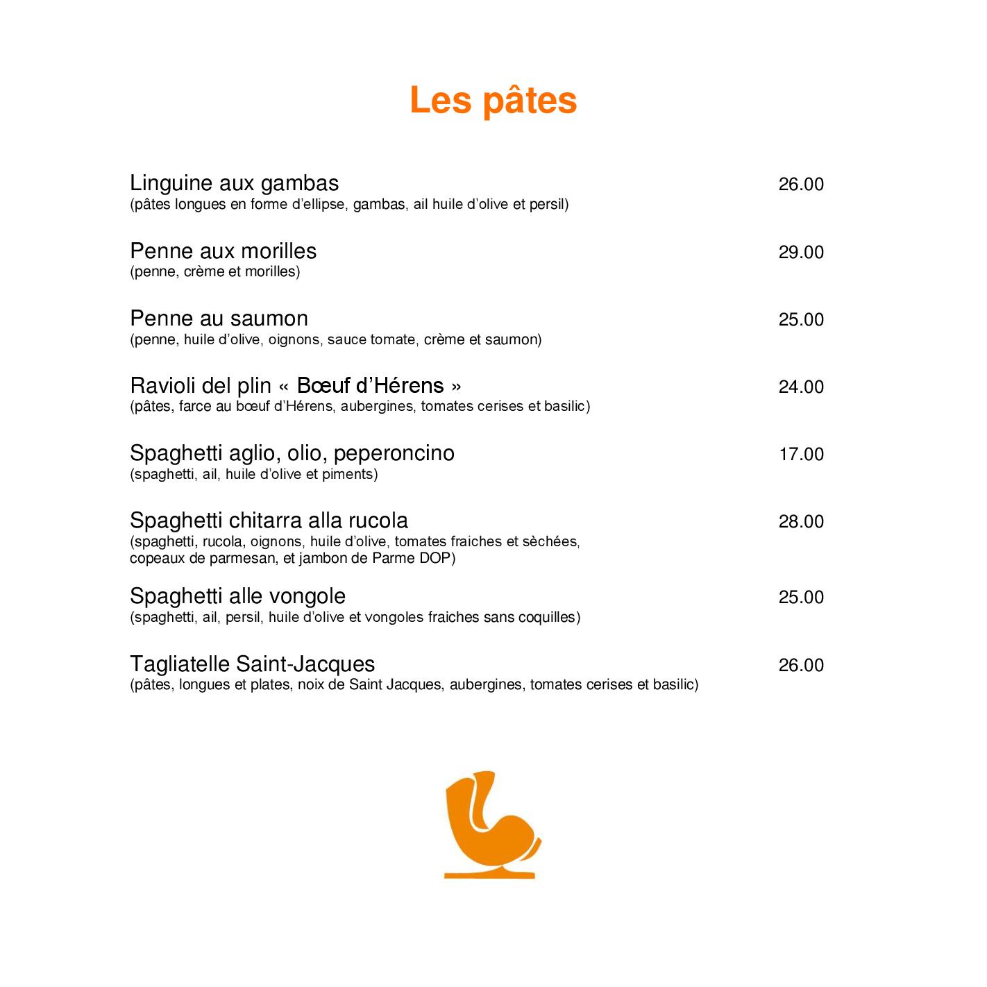 Speisekarte Au Petit Creux in Conthey, Seite 4