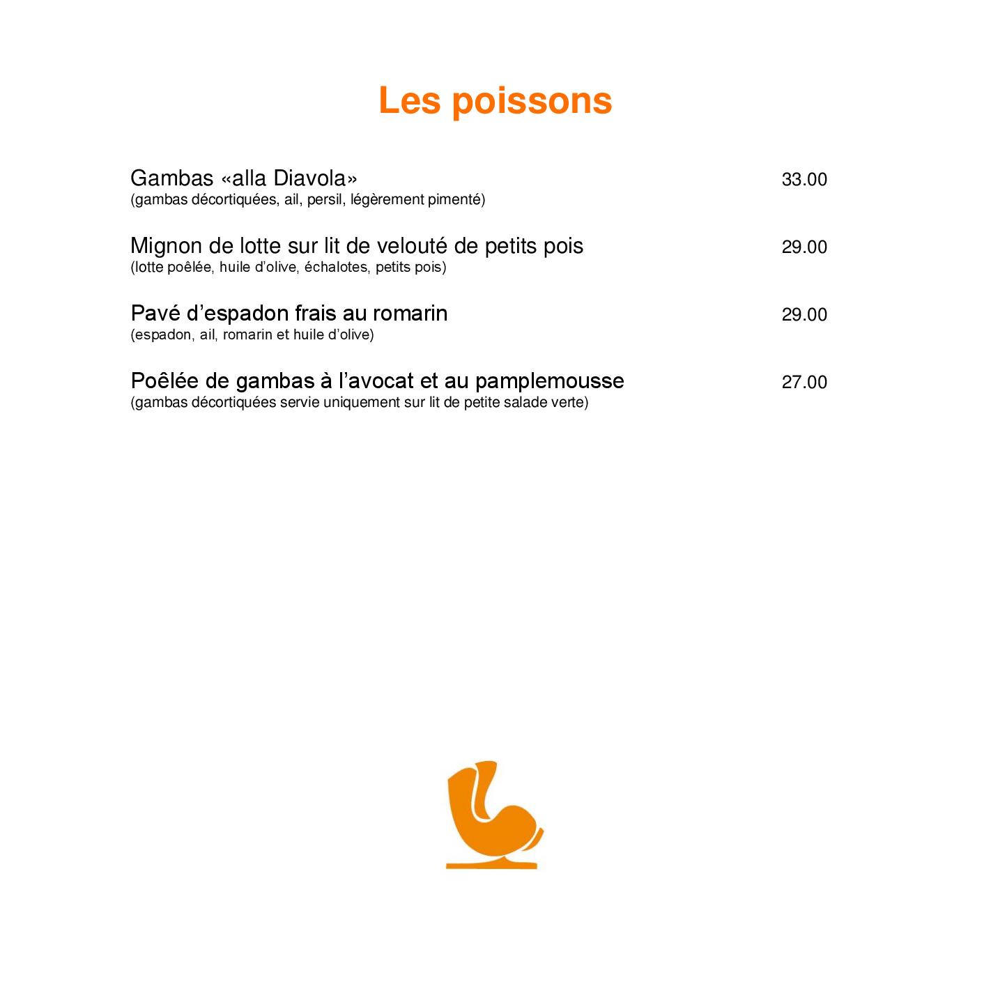 Speisekarte Au Petit Creux in Conthey, Seite 5