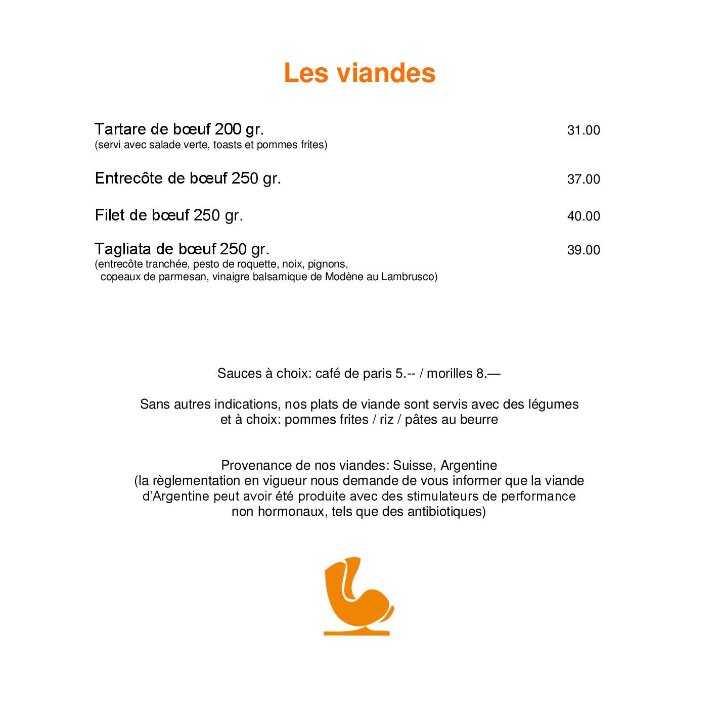 Speisekarte Au Petit Creux in Conthey, Seite 6