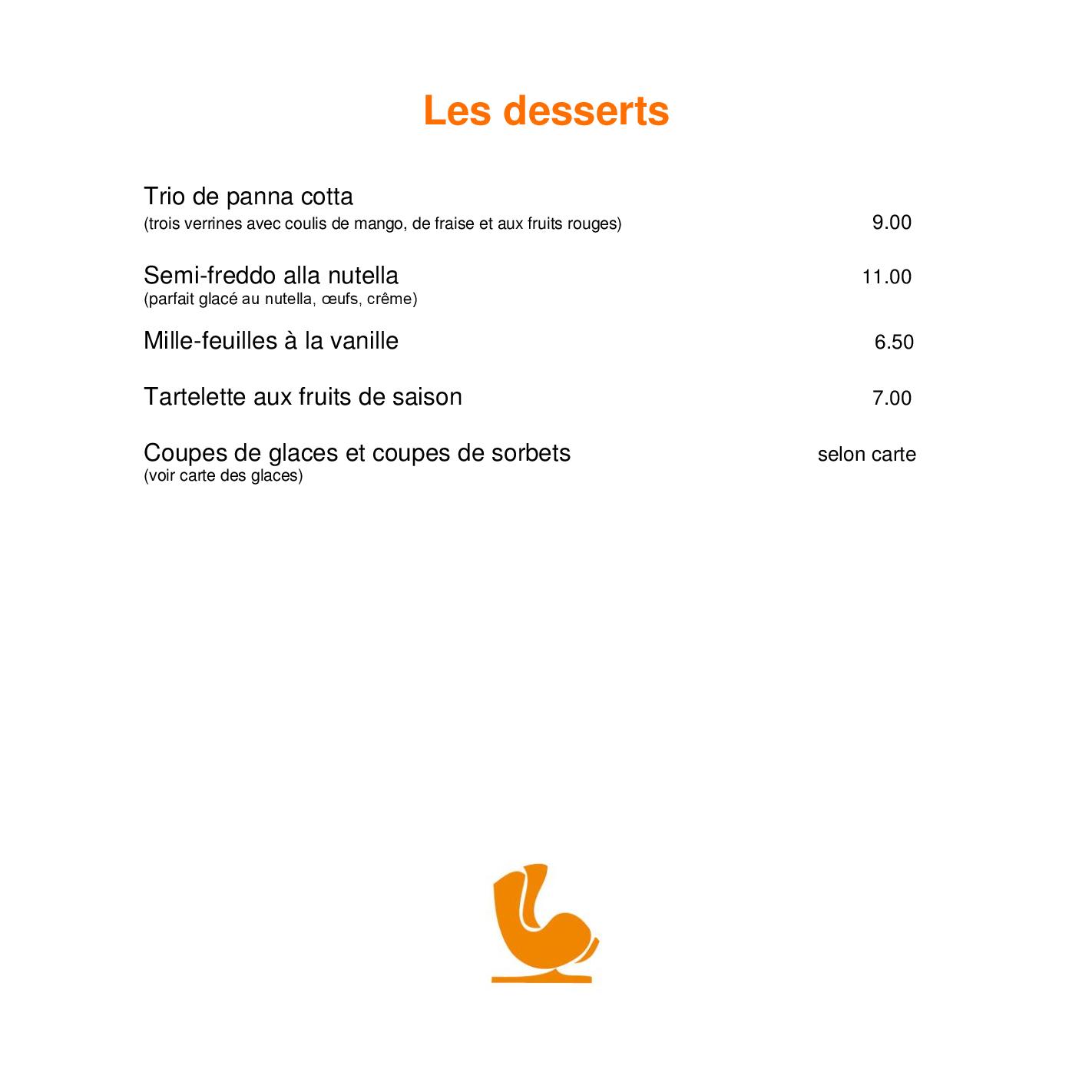 Speisekarte Au Petit Creux in Conthey, Seite 7