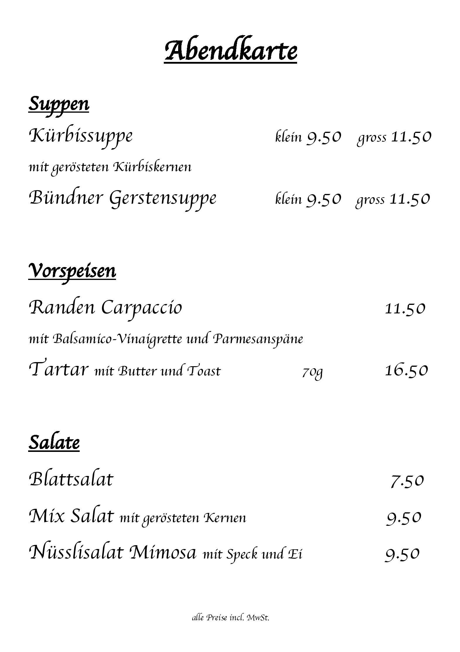 Speisekarte Restaurant Traube St.Gallen in St.Gallen, Seite 6