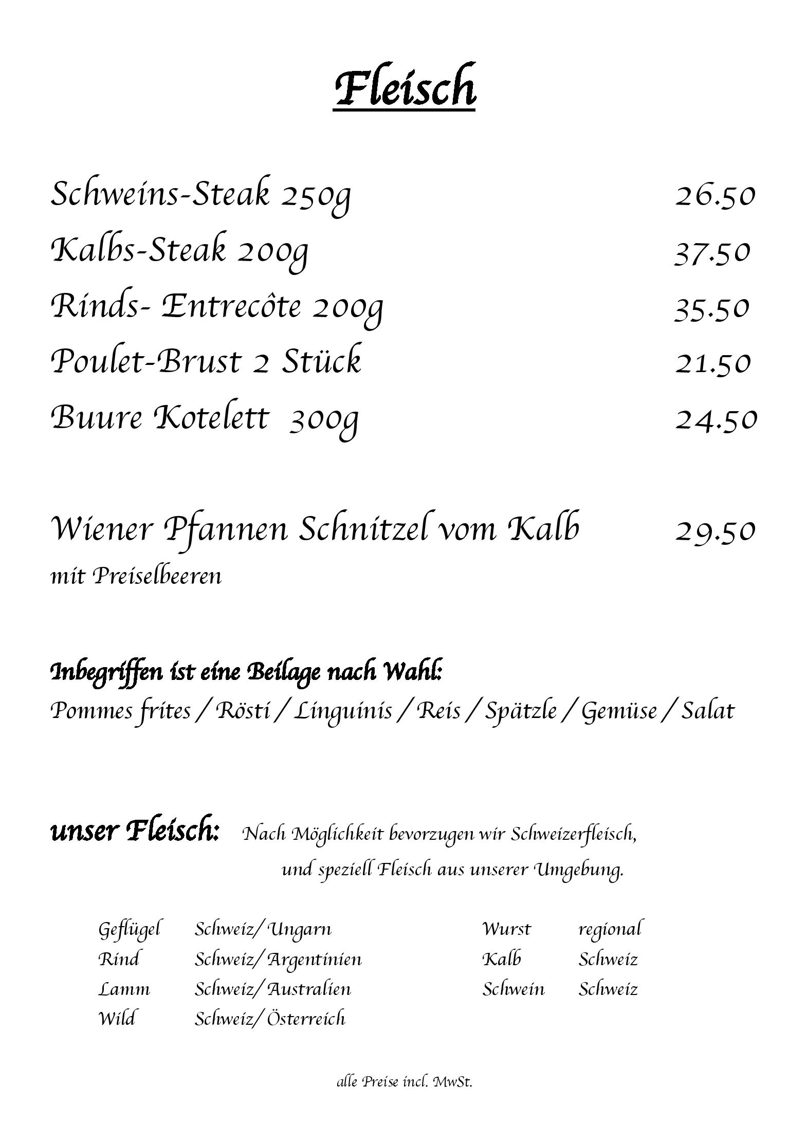 Speisekarte Restaurant Traube St.Gallen in St.Gallen, Seite 4