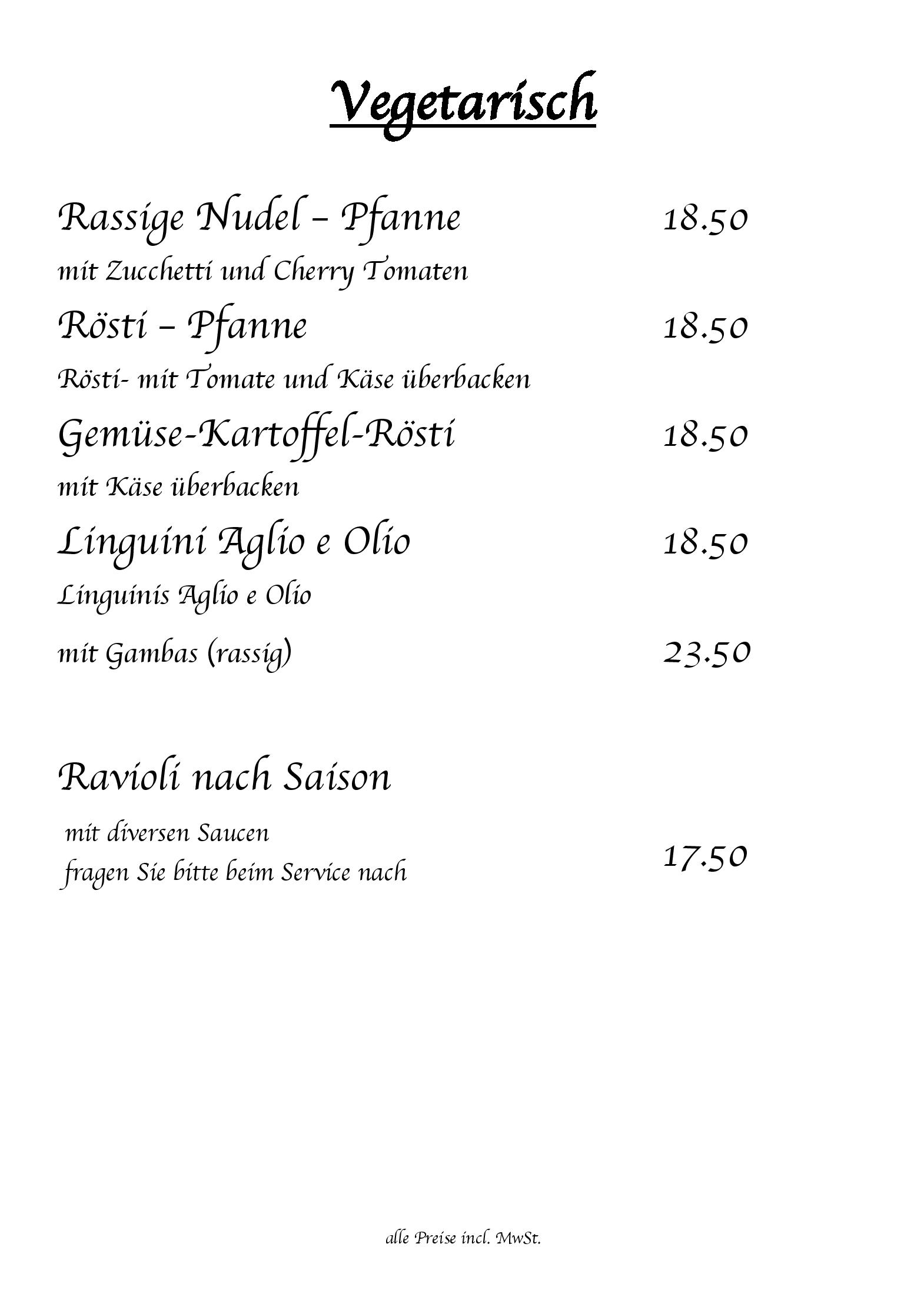 Speisekarte Restaurant Traube St.Gallen in St.Gallen, Seite 2