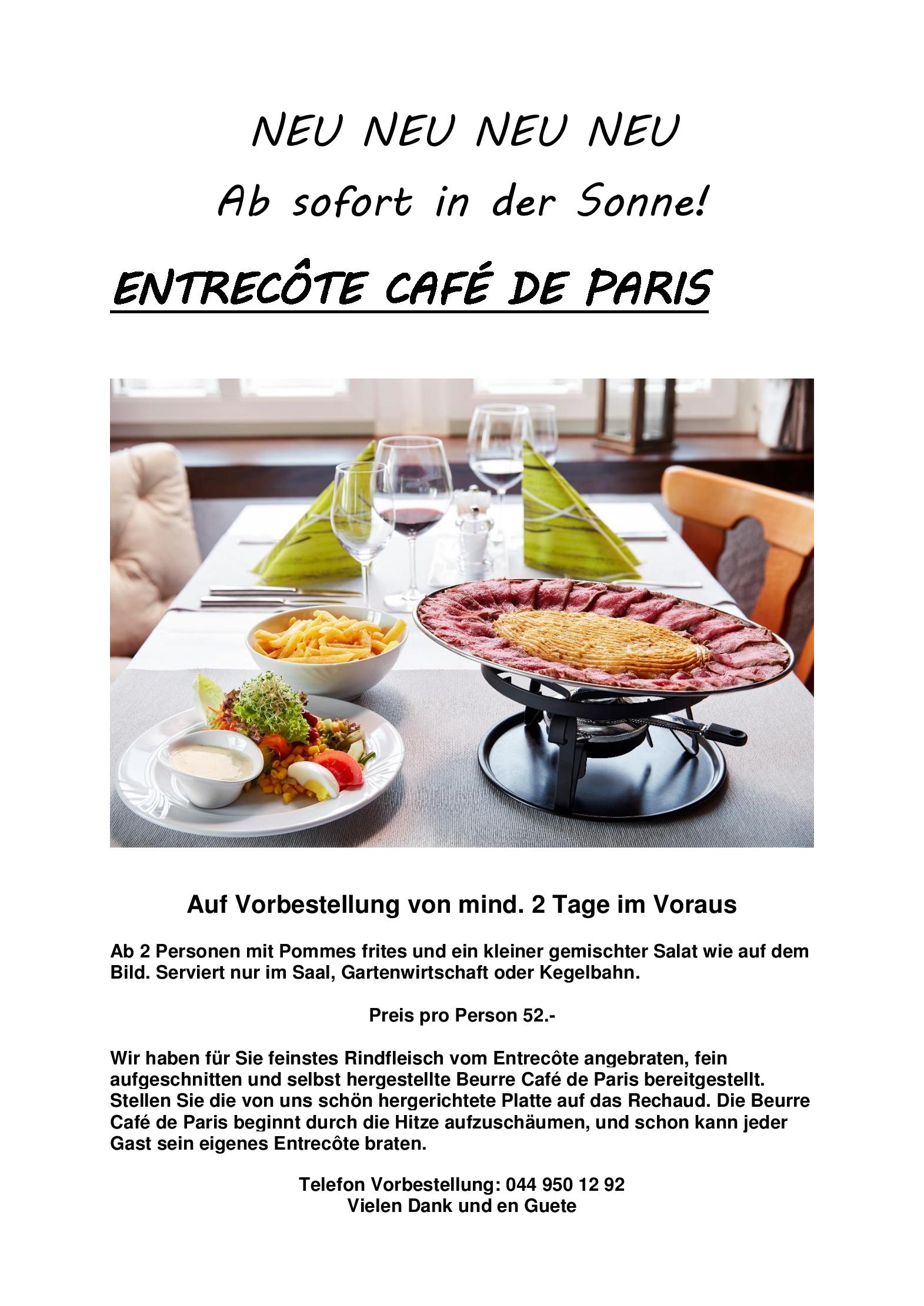 Speisekarte Restaurant Sonne in Auslikon, Seite 9