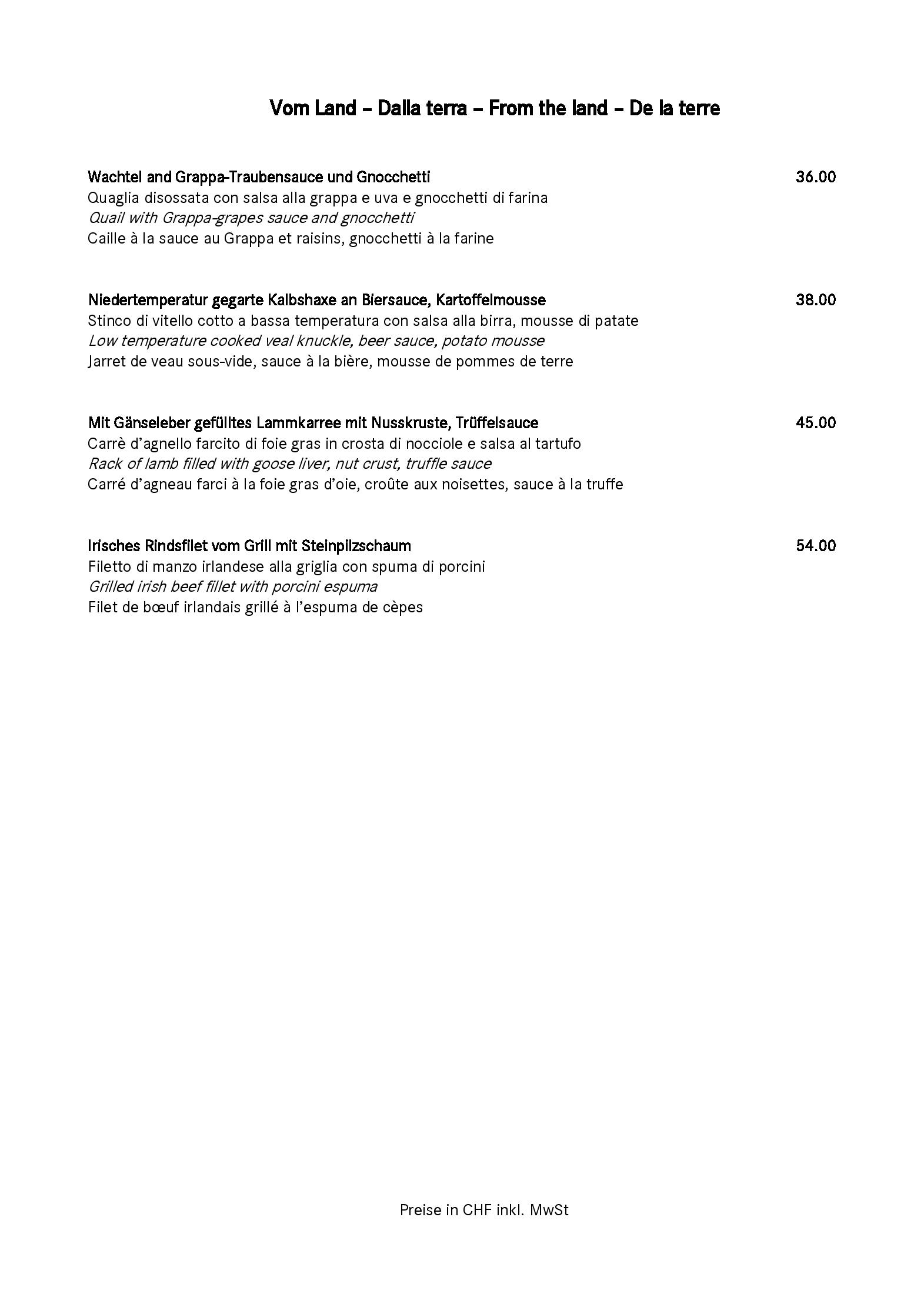 Speisekarte Mono Restaurant in St. Moritz, Seite 8