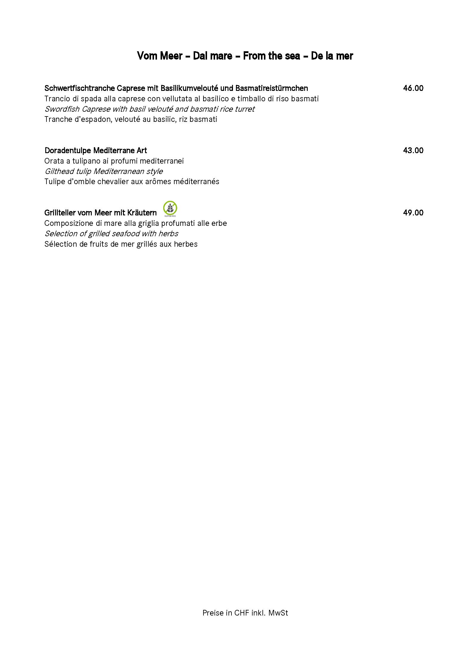 Speisekarte Mono Restaurant in St. Moritz, Seite 14