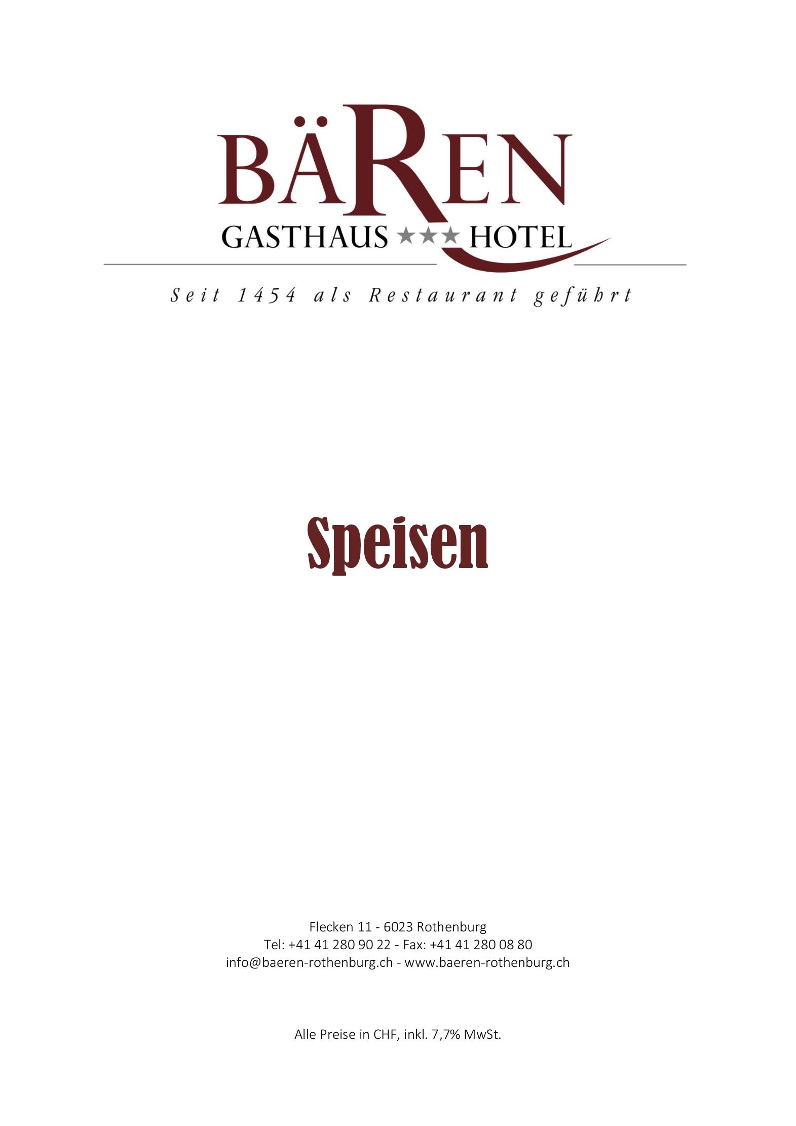 Speisekarte Bären Rothenburg in Rothenburg, Seite 6