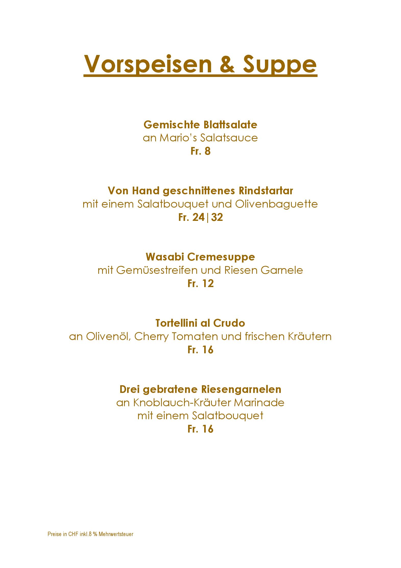 Speisekarte Gasthof Derby in Zweisimmen, Seite 3