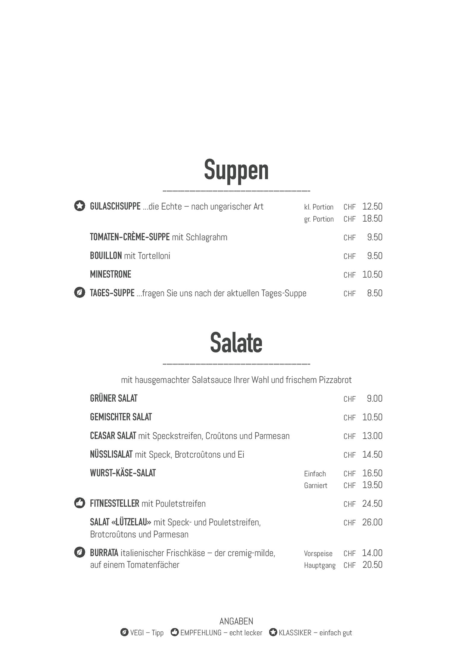 Speisekarte Seerestaurant Luetzelau in Weggis, Seite 11