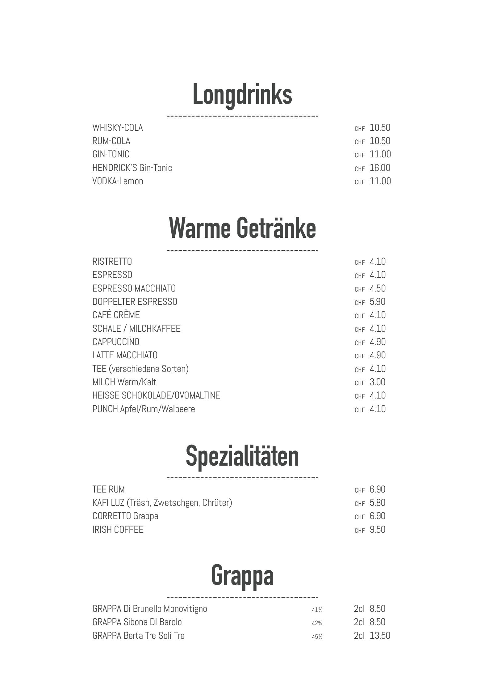 Speisekarte Seerestaurant Luetzelau in Weggis, Seite 4