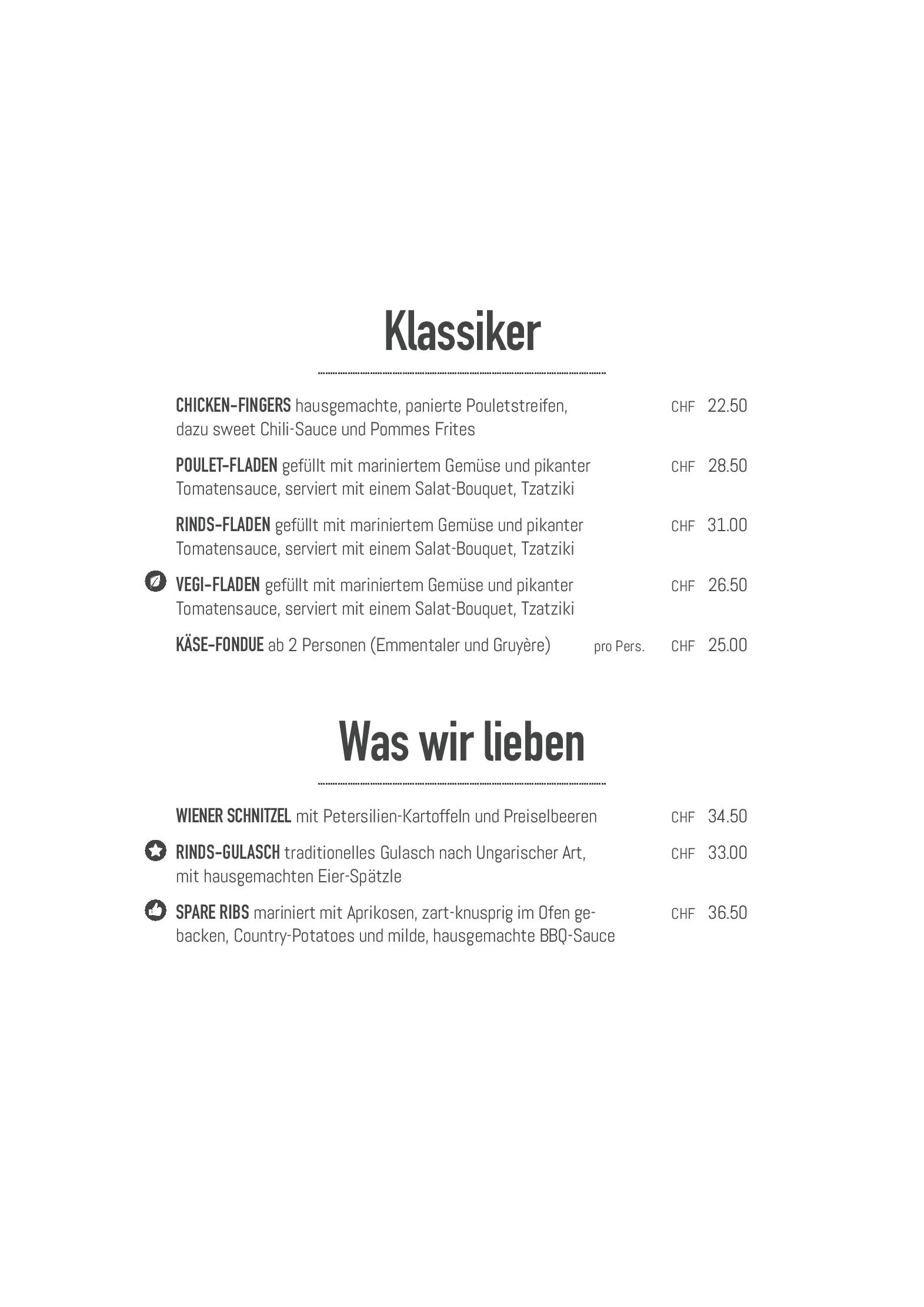 Speisekarte Seerestaurant Luetzelau in Weggis, Seite 10