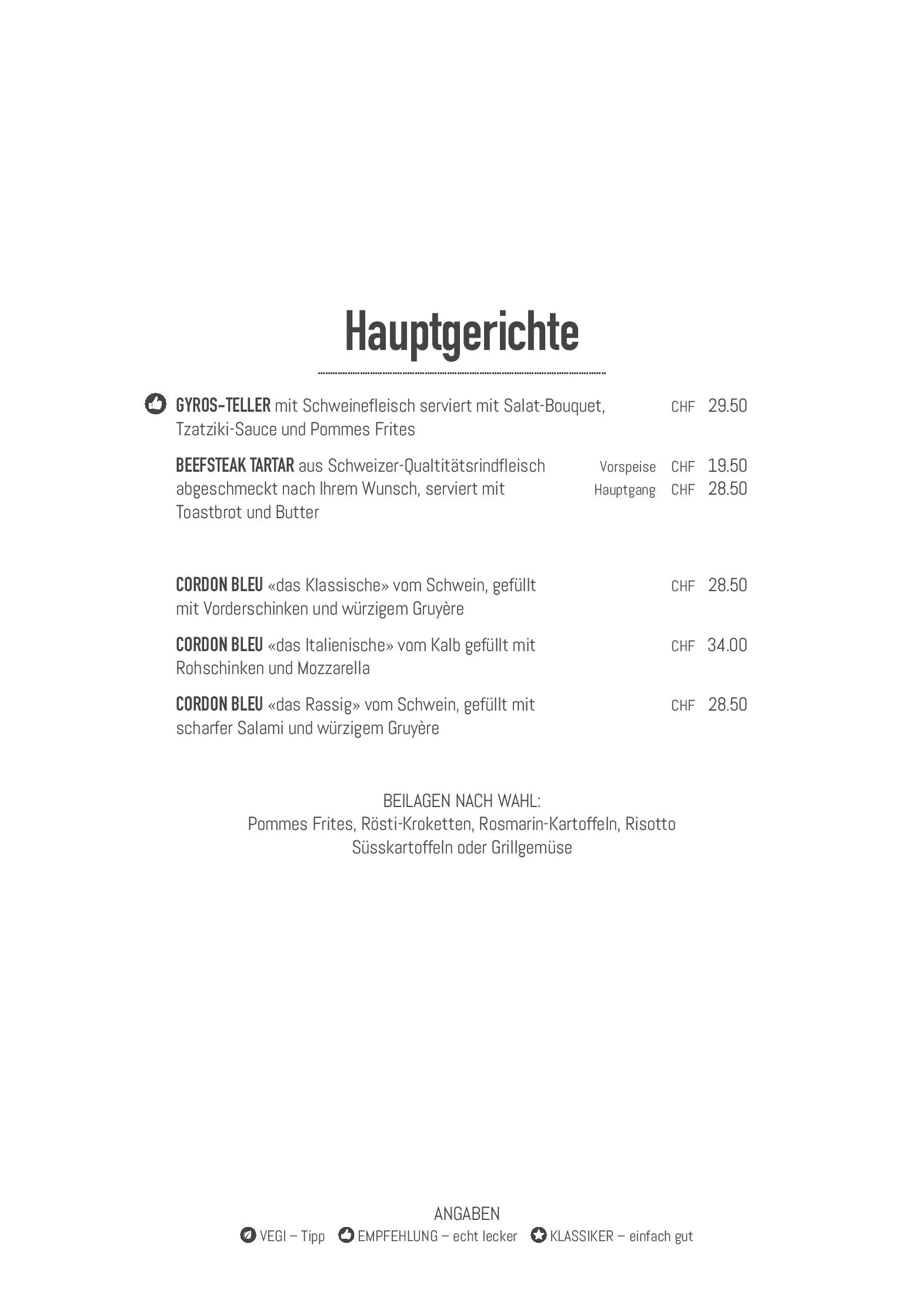 Speisekarte Seerestaurant Luetzelau in Weggis, Seite 9