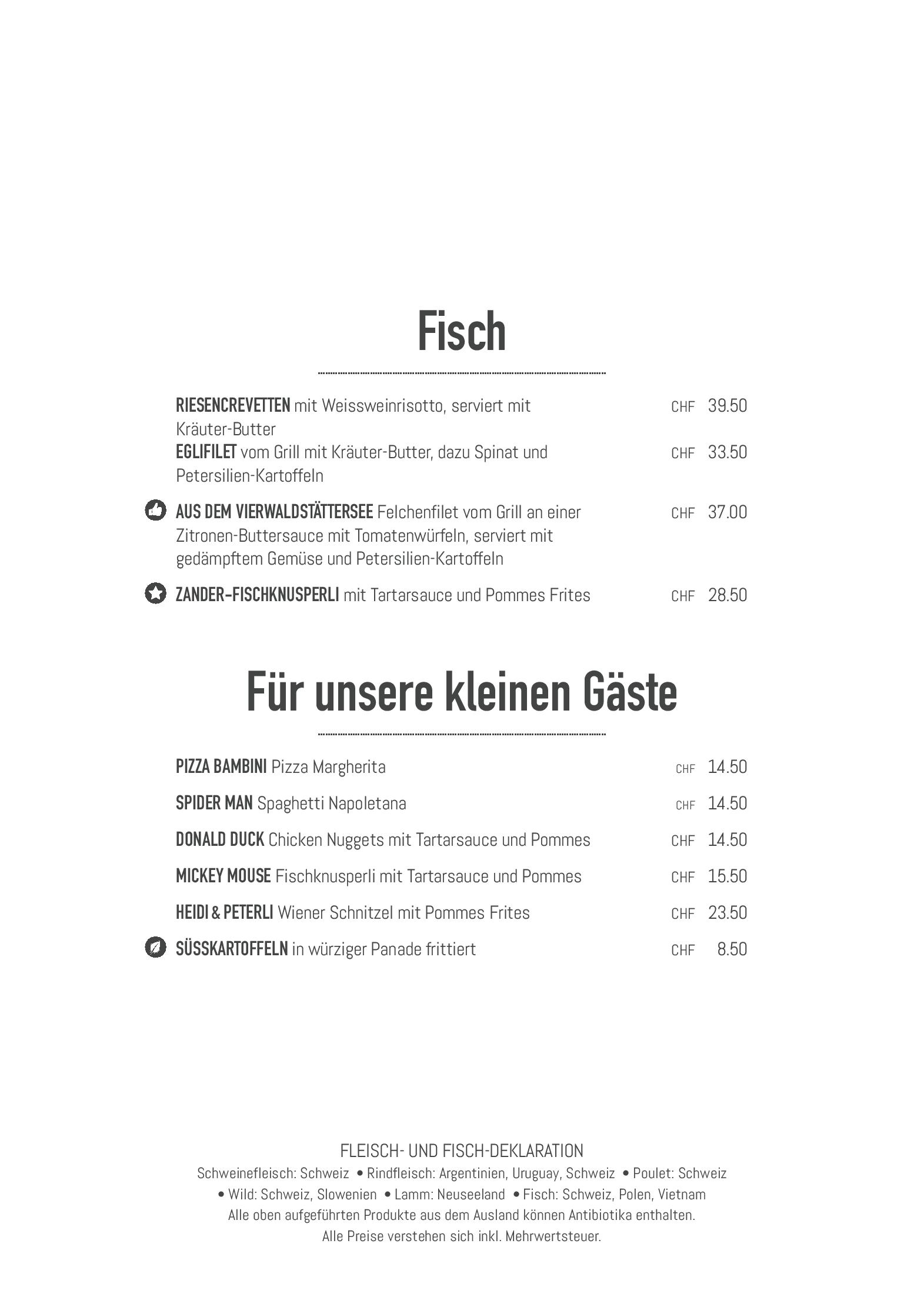 Speisekarte Seerestaurant Luetzelau in Weggis, Seite 12