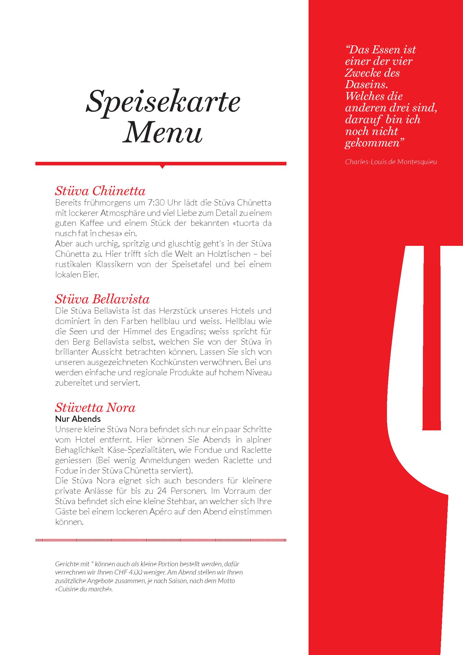 Speisekarte Hotel Restaurant Morteratsch in Pontresina, Seite 9