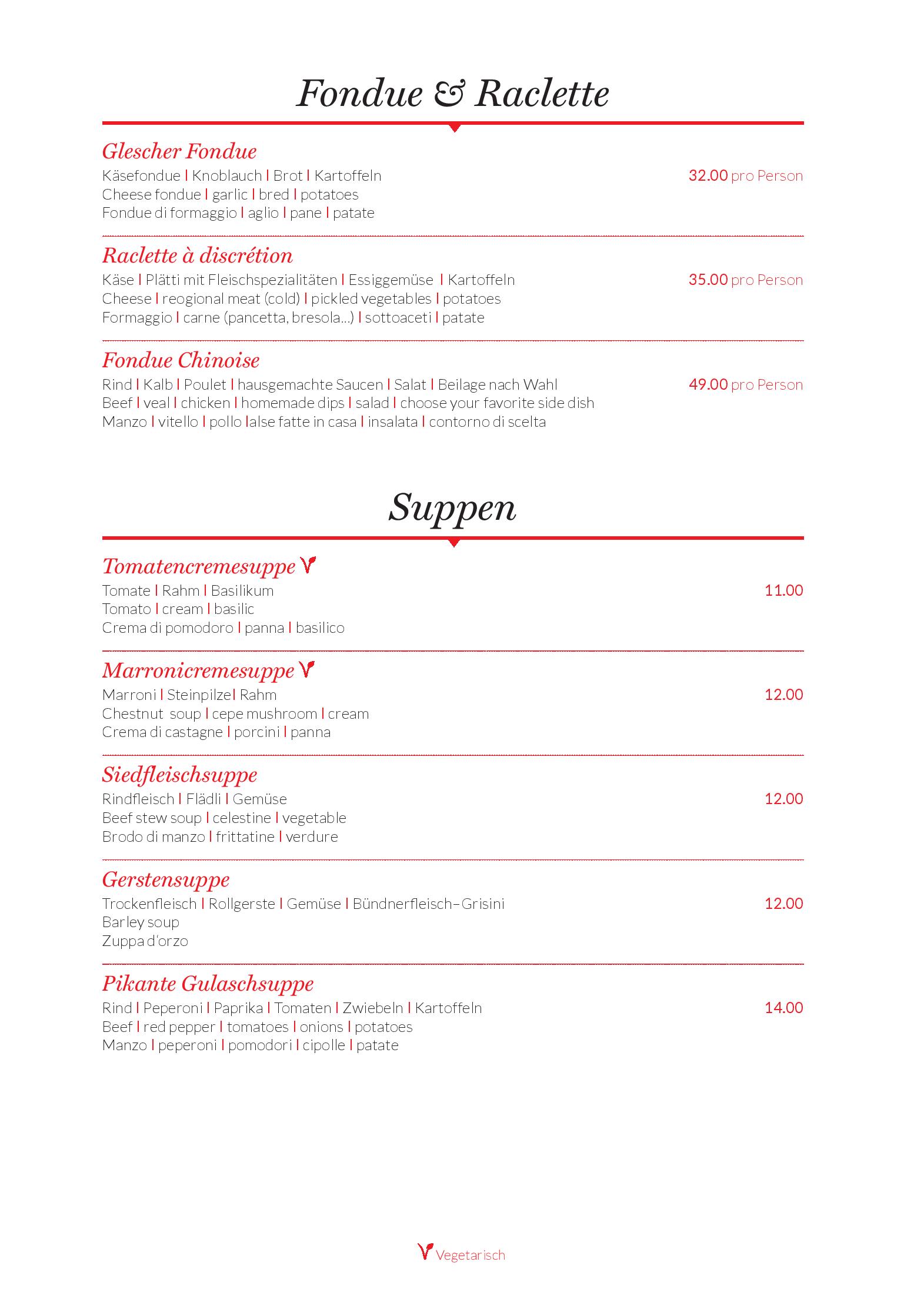 Speisekarte Hotel Restaurant Morteratsch in Pontresina, Seite 8