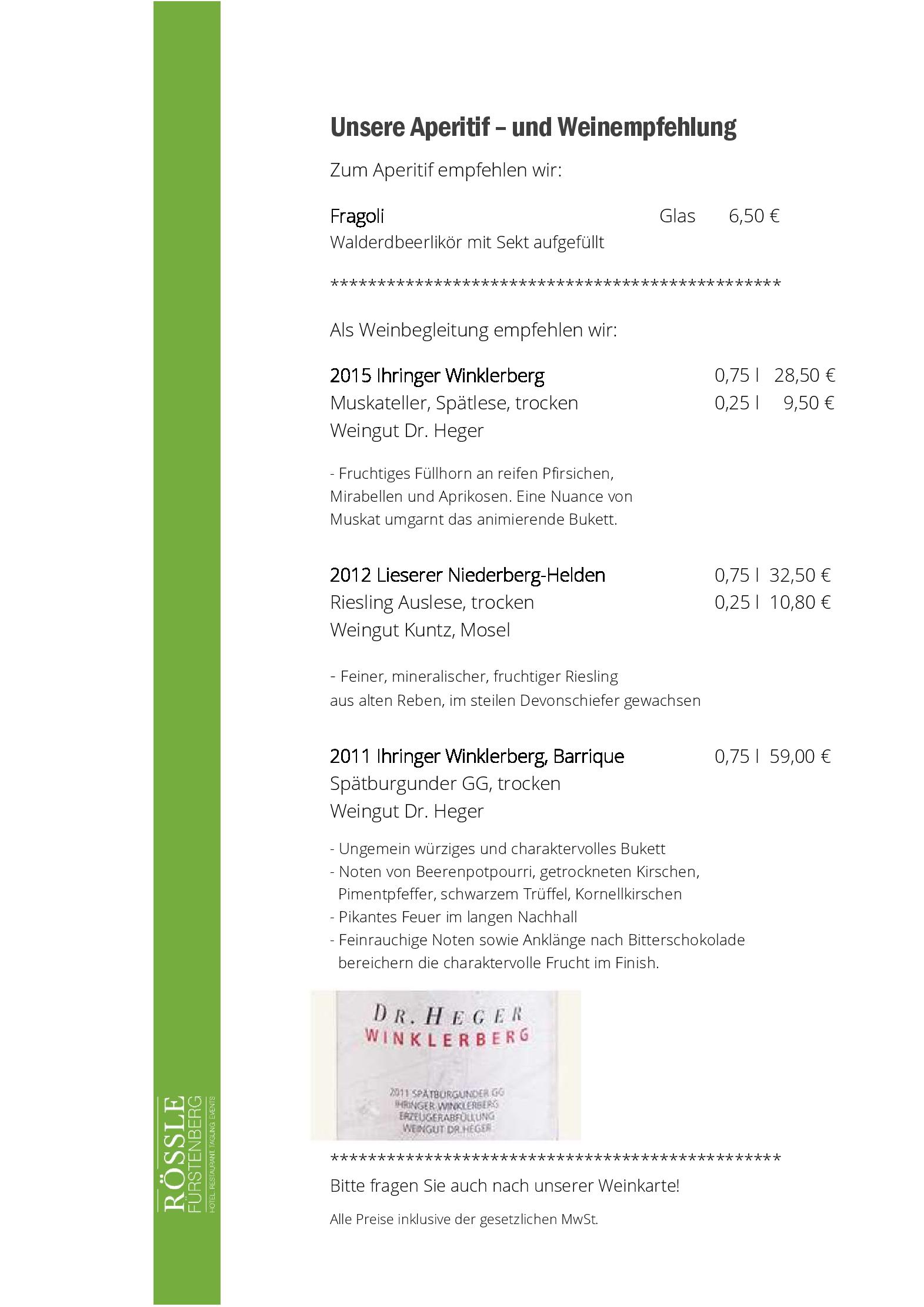 Speisekarte Rössle in Hüfingen Fürstenberg, Seite 6