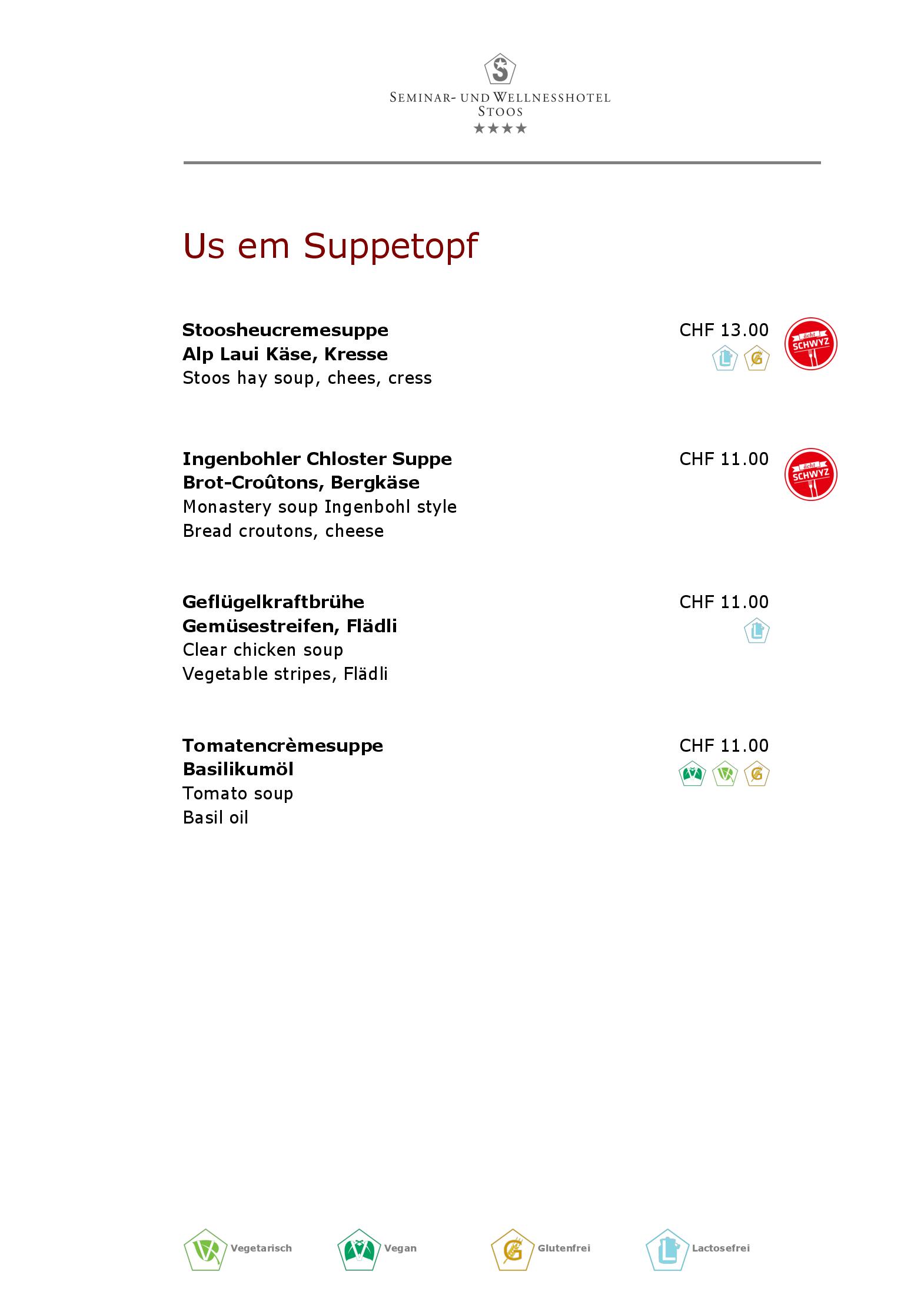 Speisekarte Restaurant Albert in Stoos, Seite 7