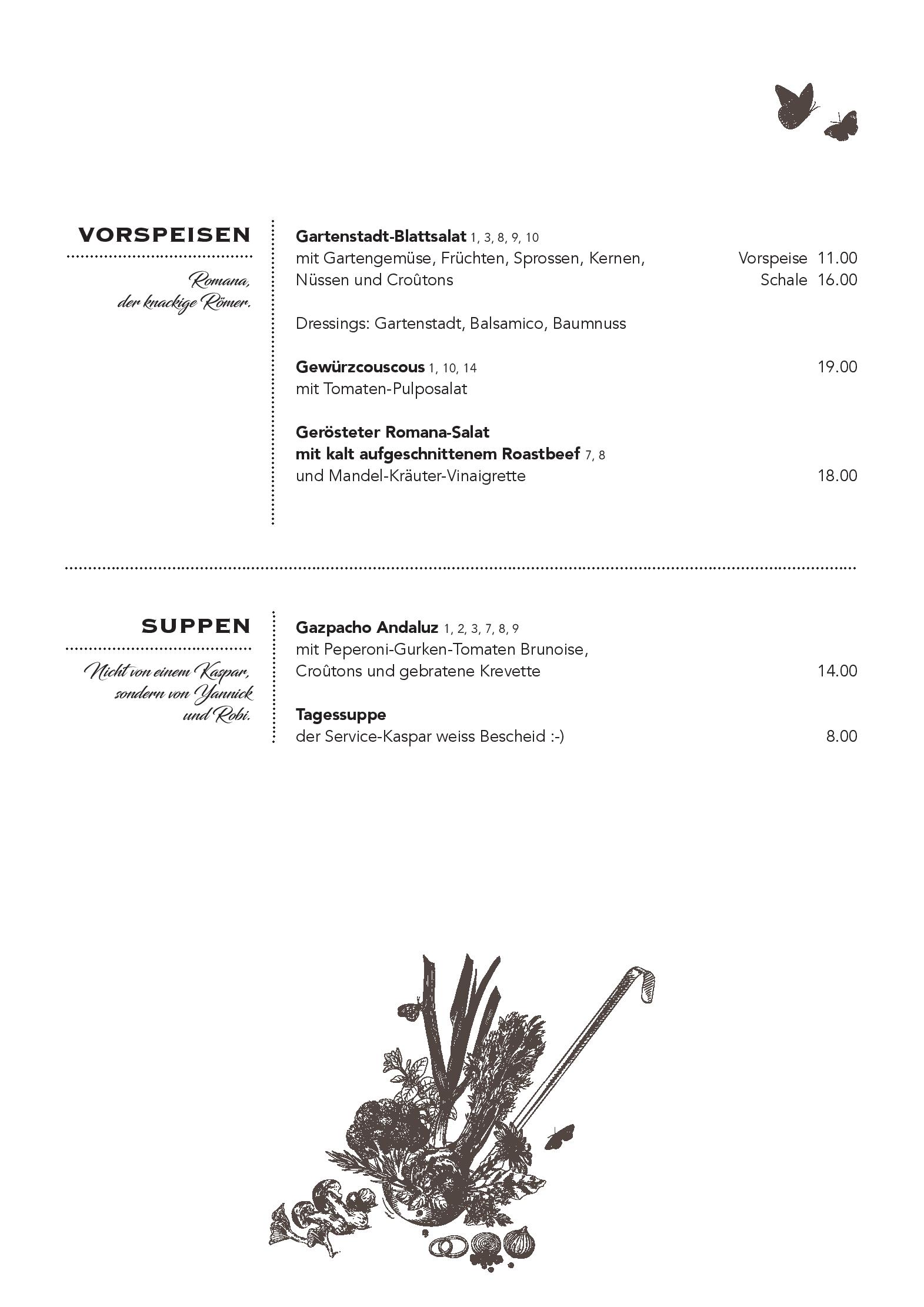 Speisekarte Gartenstadt Restaurant in Münchenstein, Seite 3