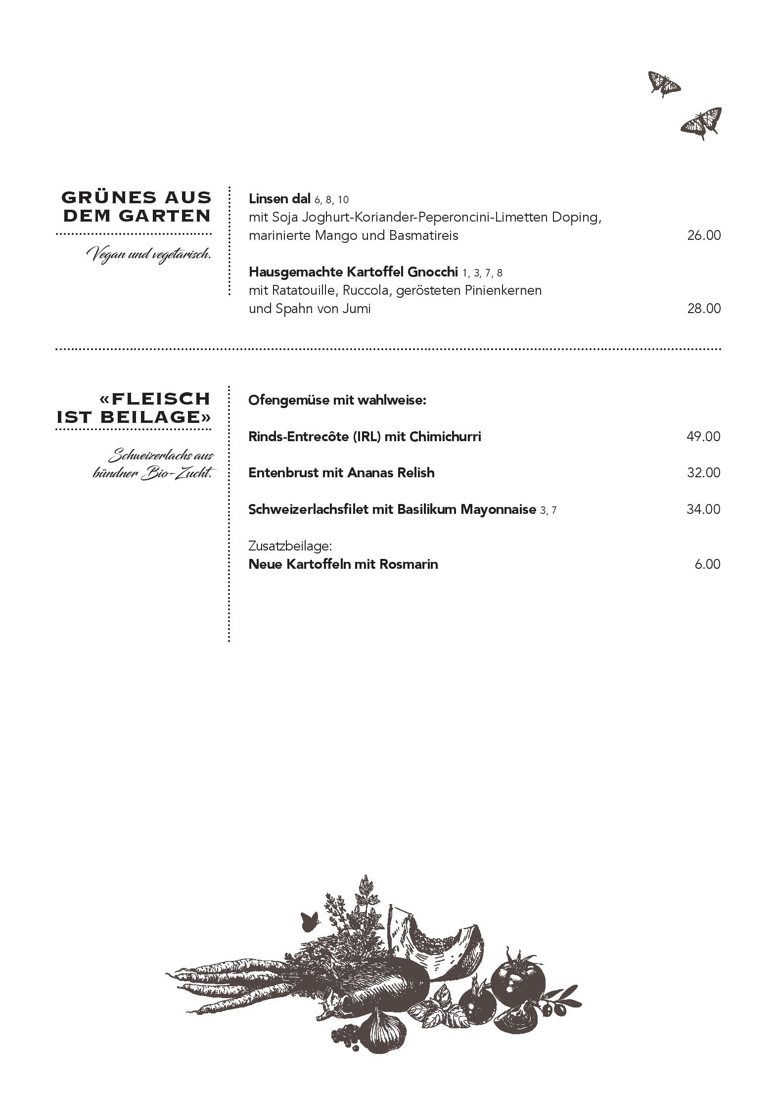 Speisekarte Gartenstadt Restaurant in Münchenstein, Seite 2