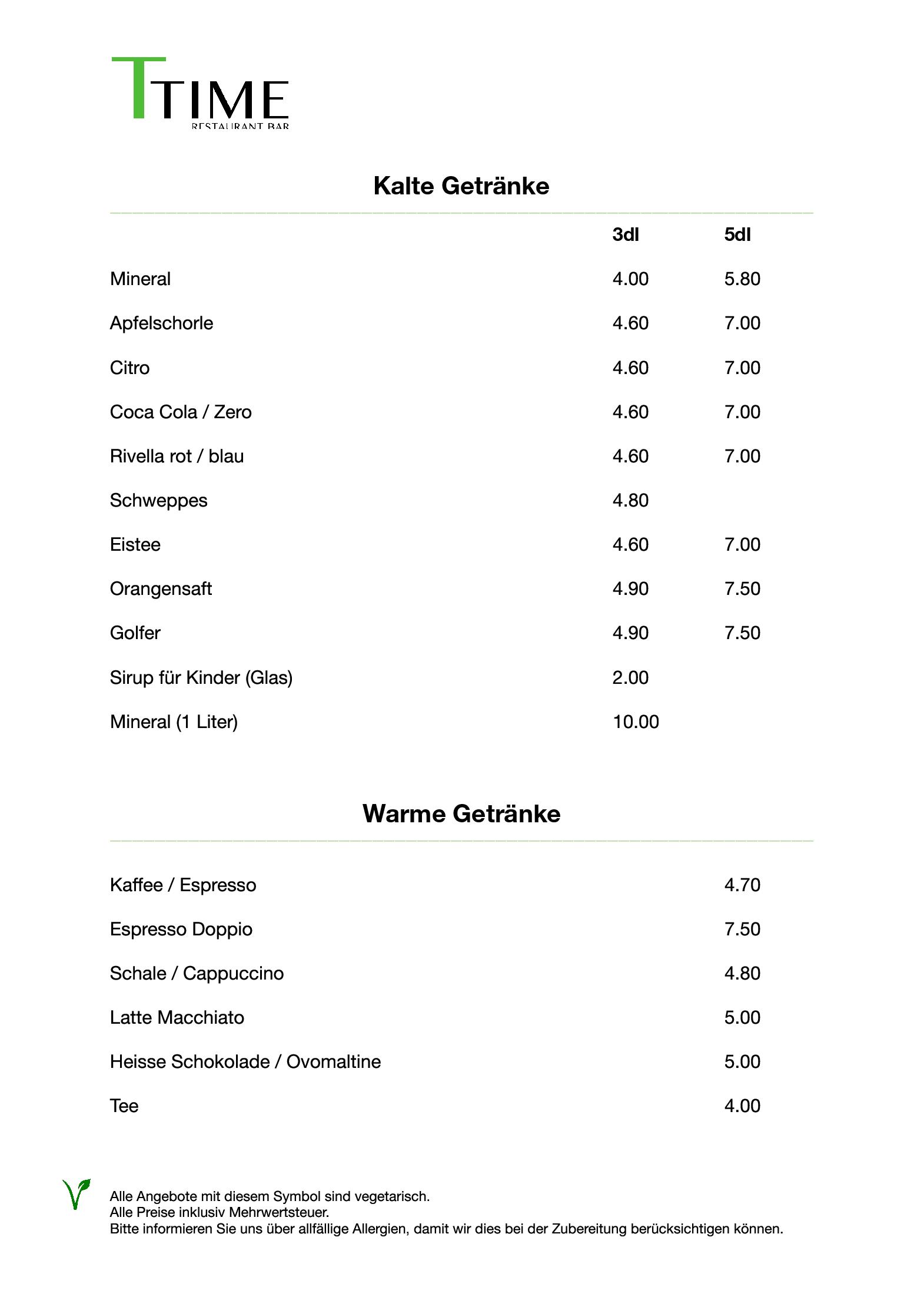 Speisekarte TTime Restaurant & Bar in Rheinfelden, Seite 8