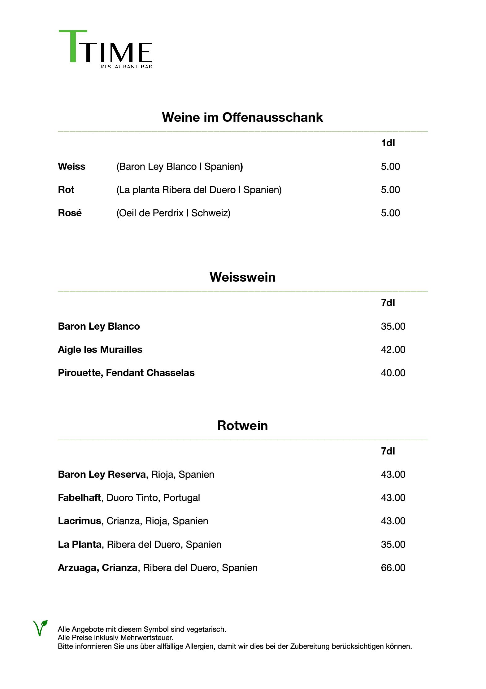 Speisekarte TTime Restaurant & Bar in Rheinfelden, Seite 9