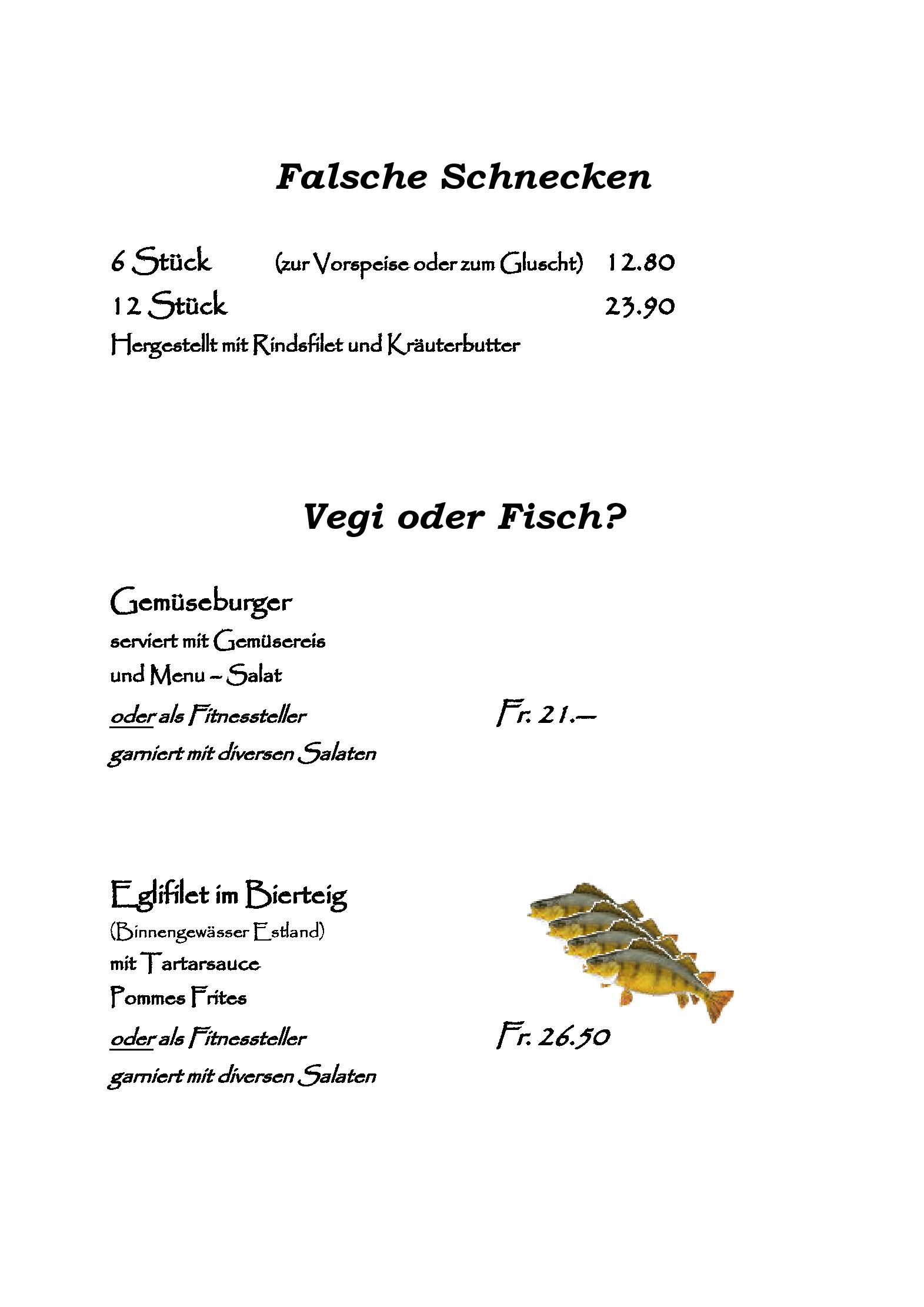 Speisekarte Jägerstübli in Binningen, Seite 10