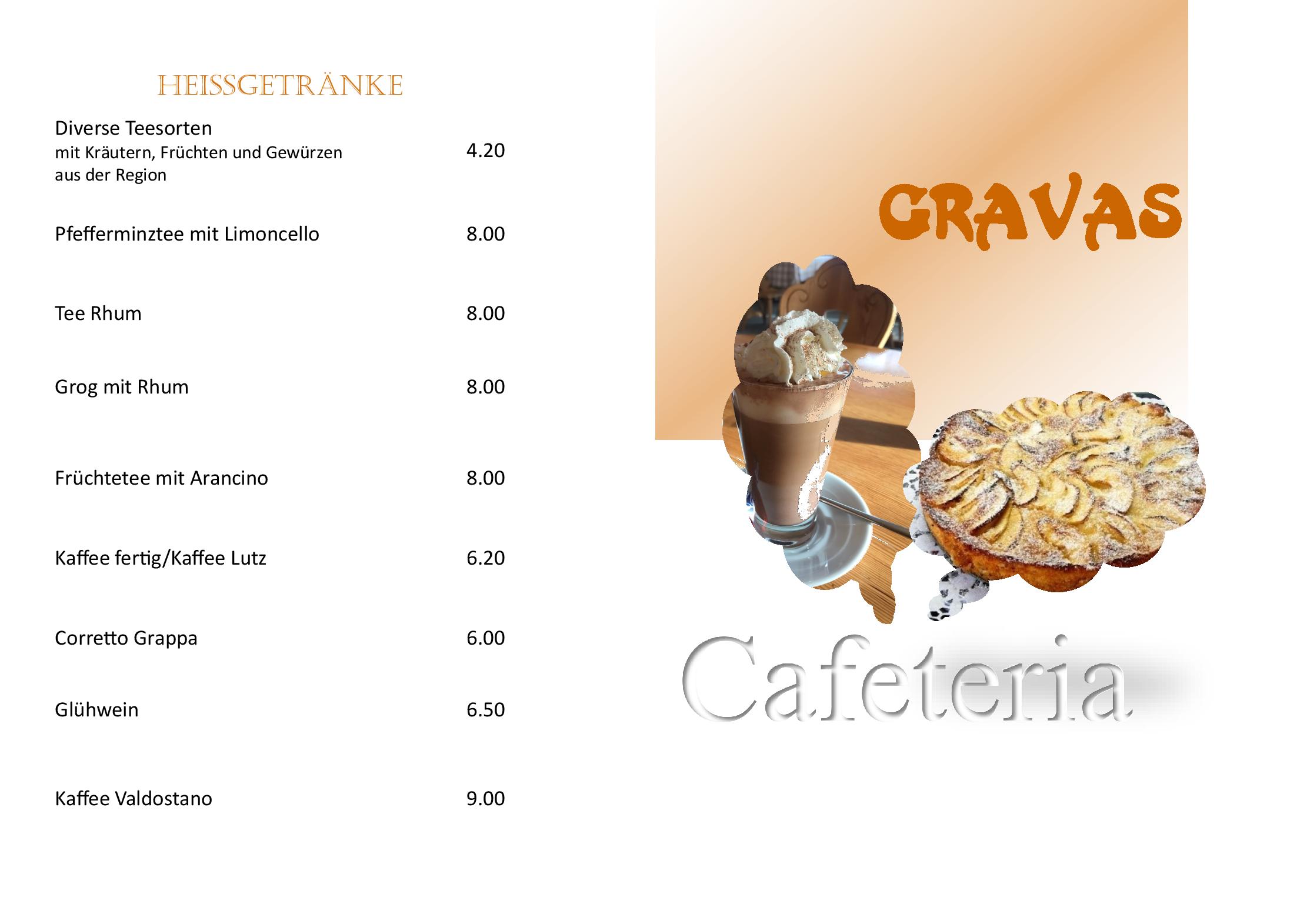 Speisekarte Gravas in Vella, Seite 16