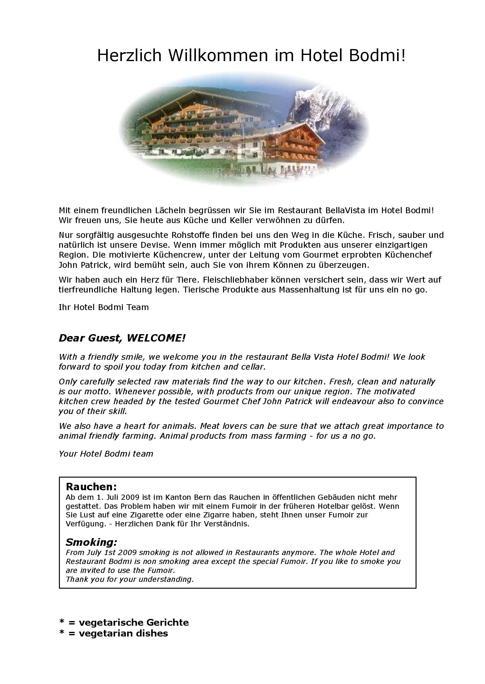 Speisekarte Hotel Bodmi in Grindelwald, Seite 8