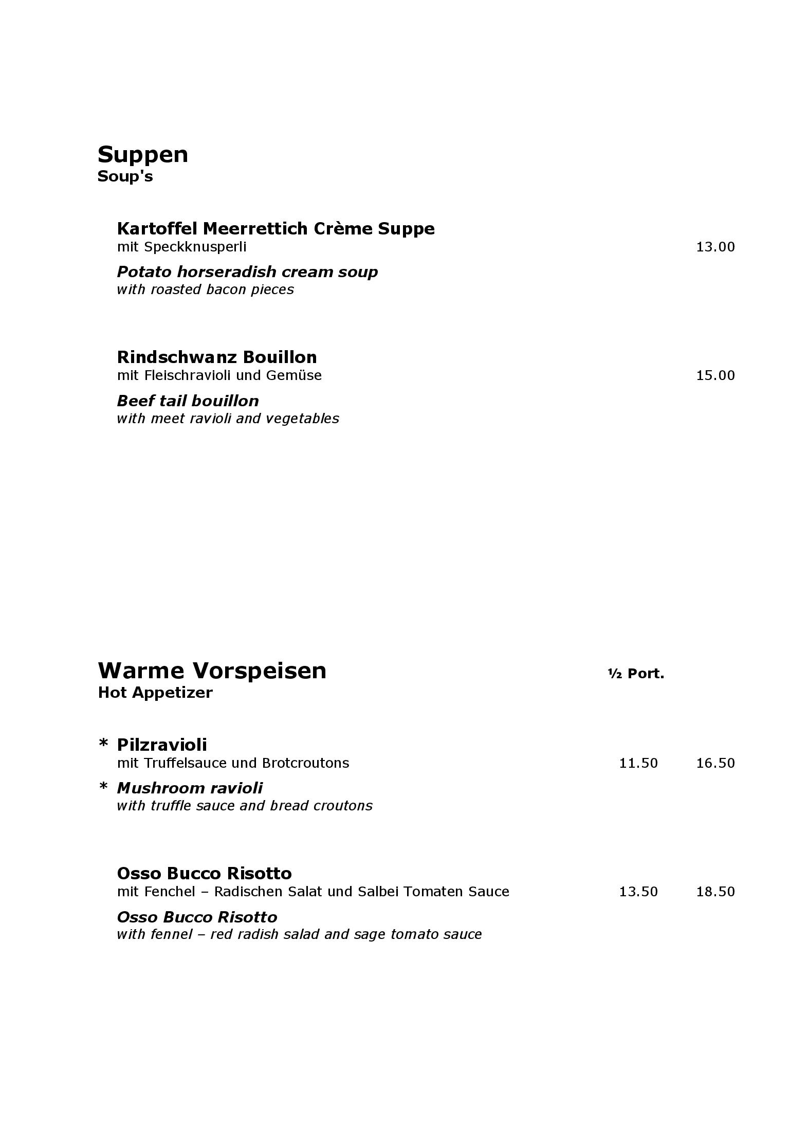 Speisekarte Hotel Bodmi in Grindelwald, Seite 10