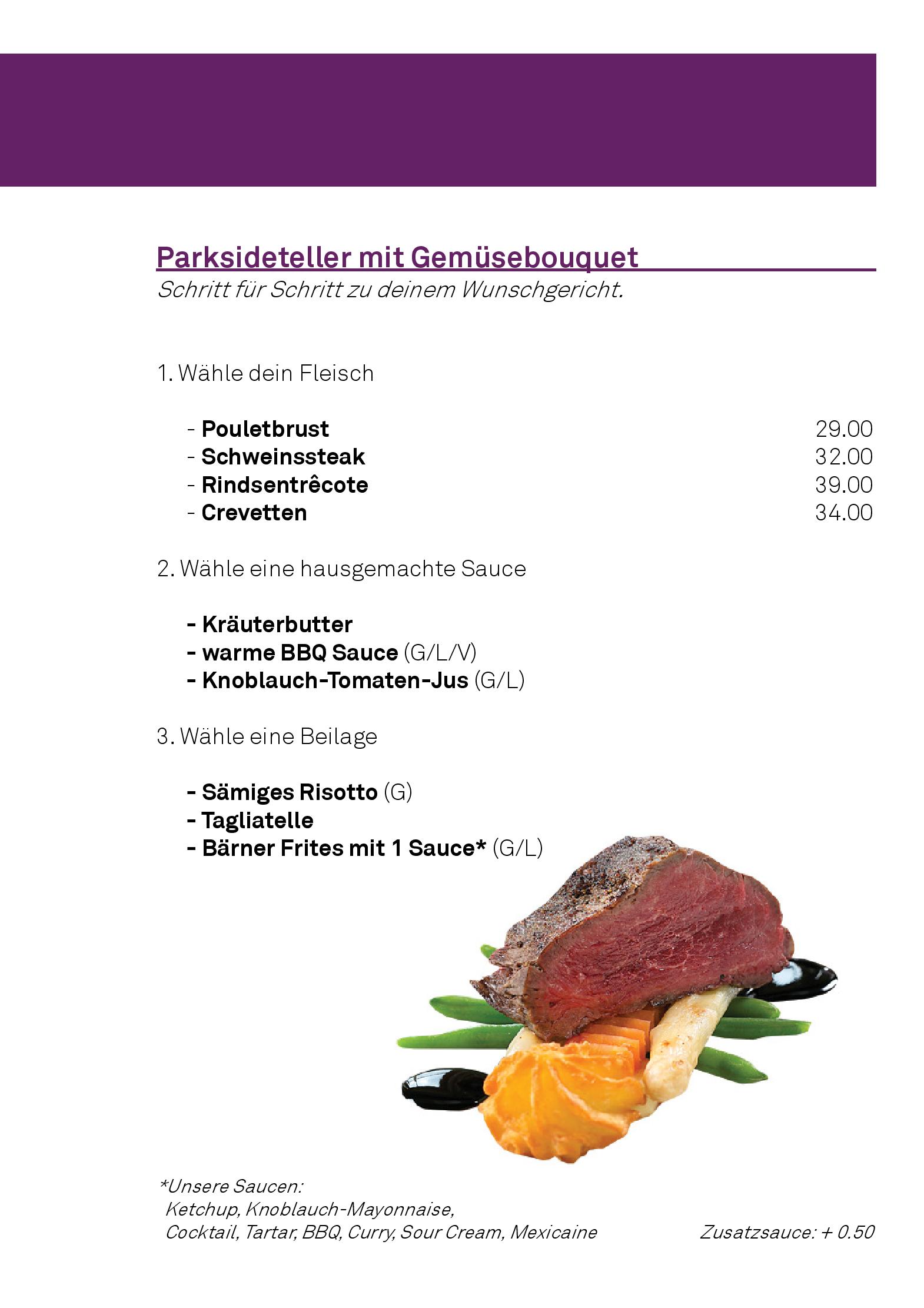 Speisekarte parkside eat & bar lounge in Thun, Seite 2