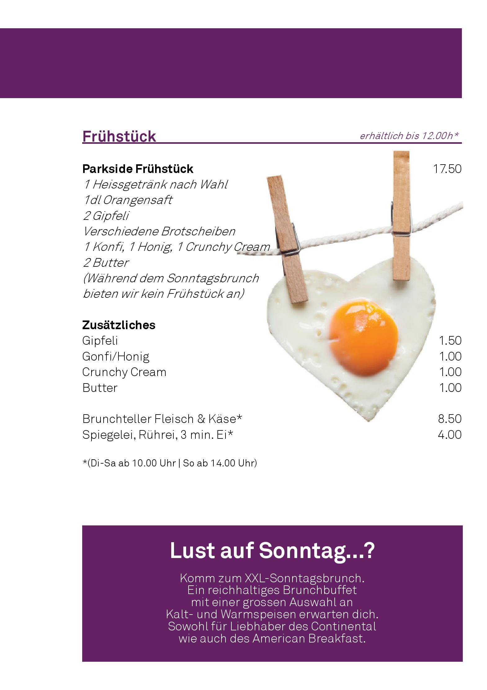 Speisekarte parkside eat & bar lounge in Thun, Seite 10