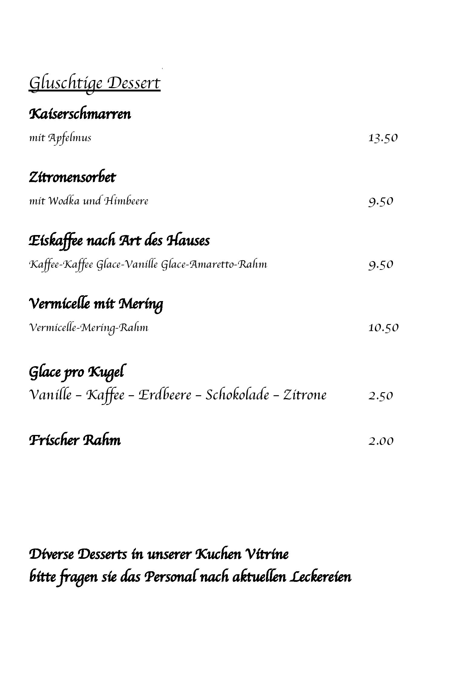 Speisekarte Restaurant Traube St.Gallen in St.Gallen, Seite 14